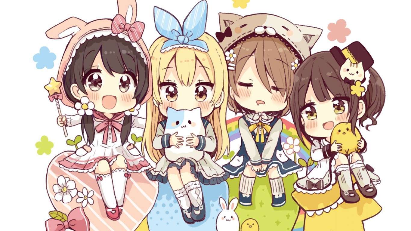 1366x768 Laptop Cute Anime Wallpaper HD