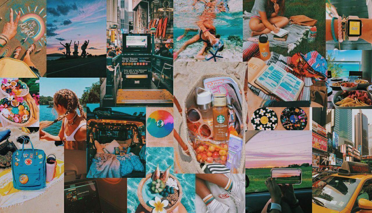 Aesthetic Summer Collages Desktop Hd Wallpaper 4k For Pc - Wallpaperforu