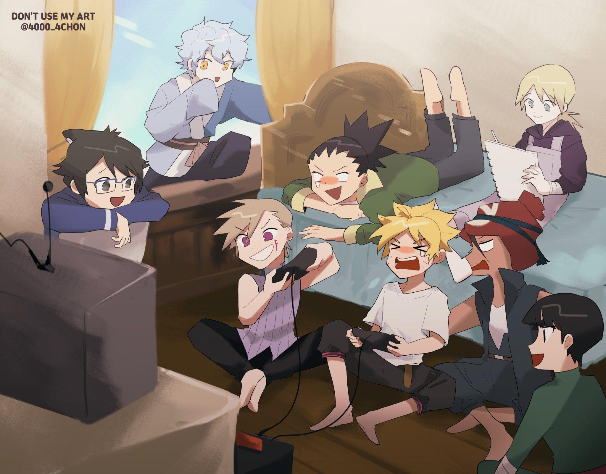 2048x1602 playing games Karatachi Фан Art