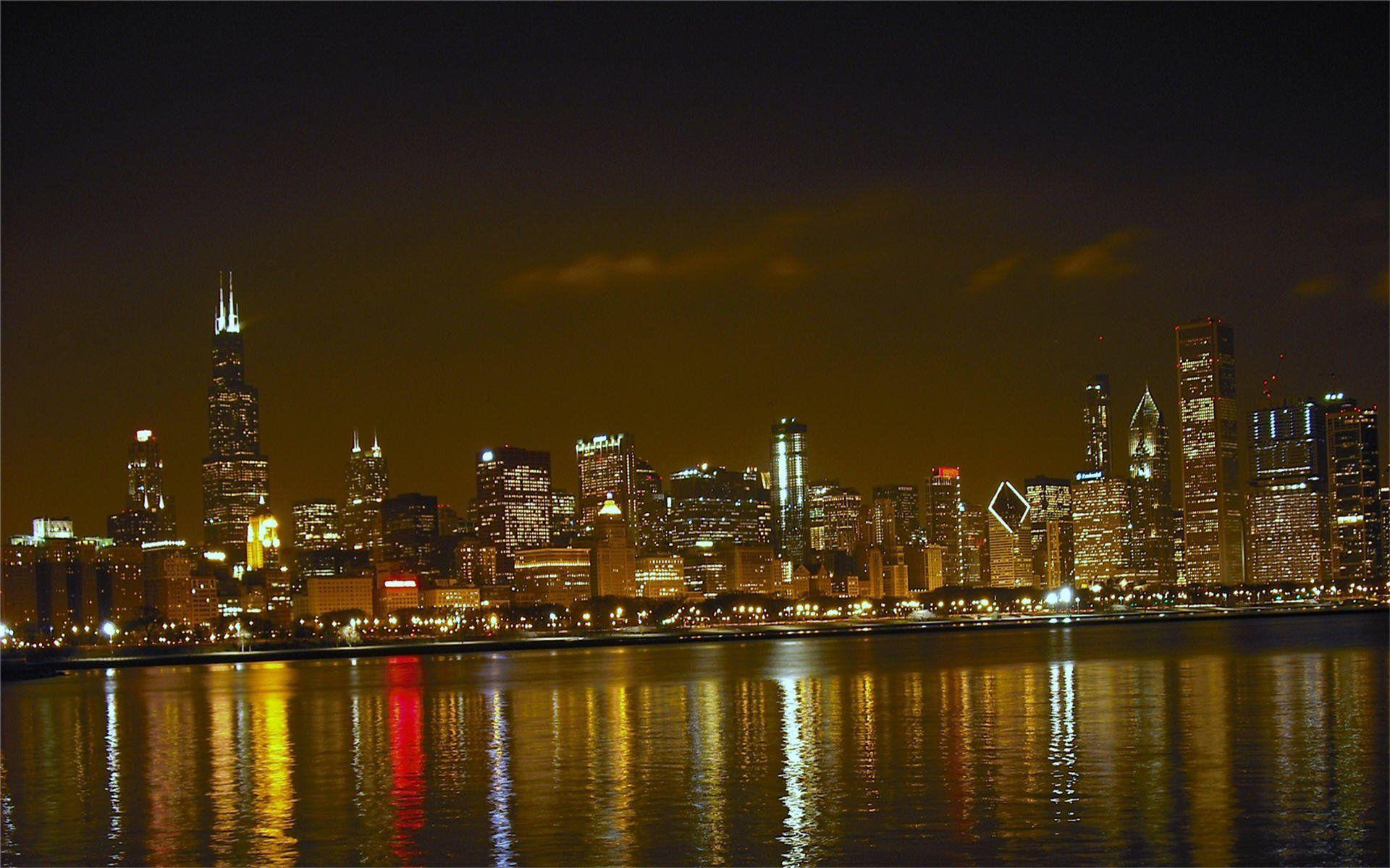 1920x1200 Chicago Skyline Night Wallpaper HD KEBLOG 1600×1200 Chicago Skyline
