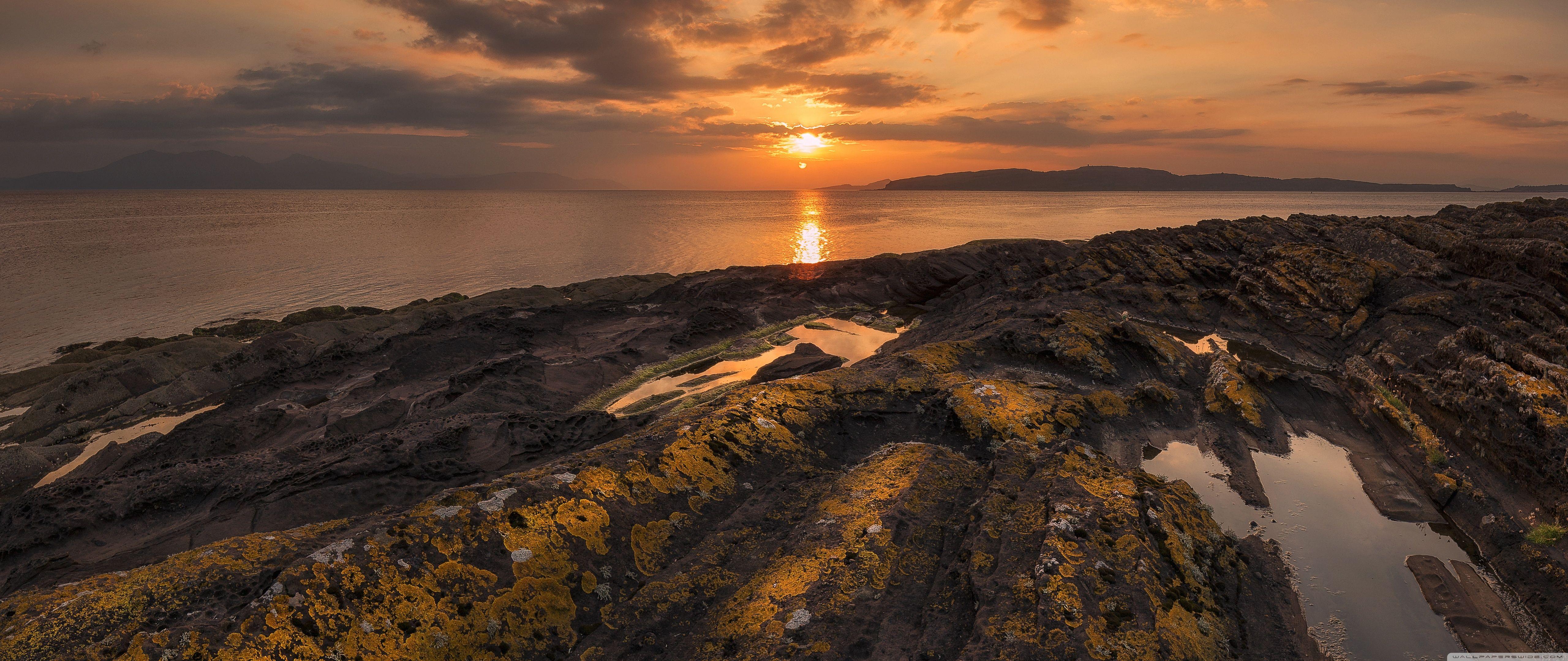 5120x2160 Sea Sunset ❤ 4K HD Desktop Wallpaper for 4K Ultra HD TV • Dual