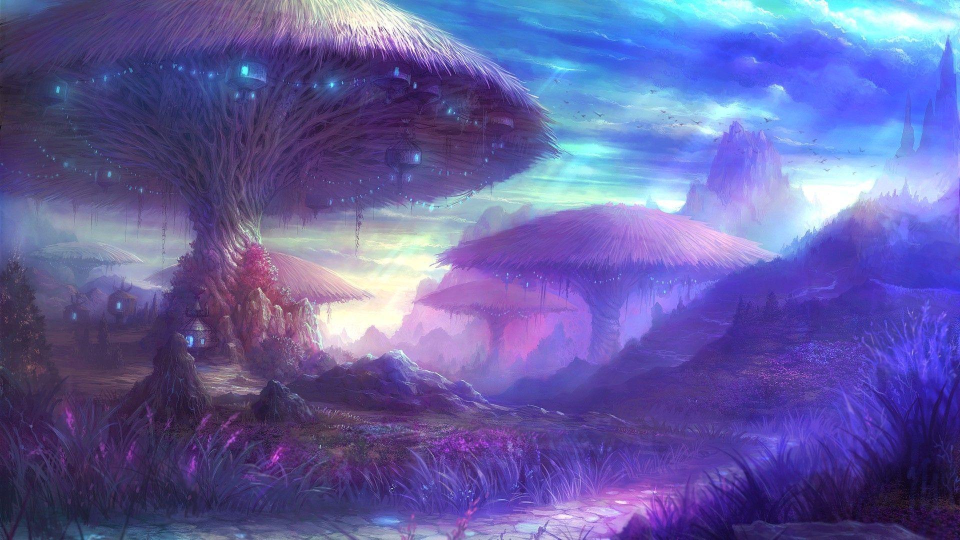 Collage Mushroom Background Instant Download Mushroom Fairy Fantasy ...