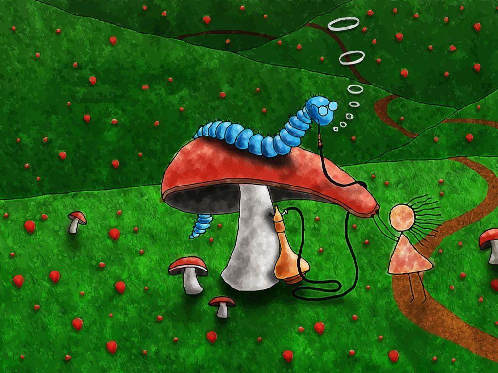 1024x768 Magic Mushroom Wallpaper