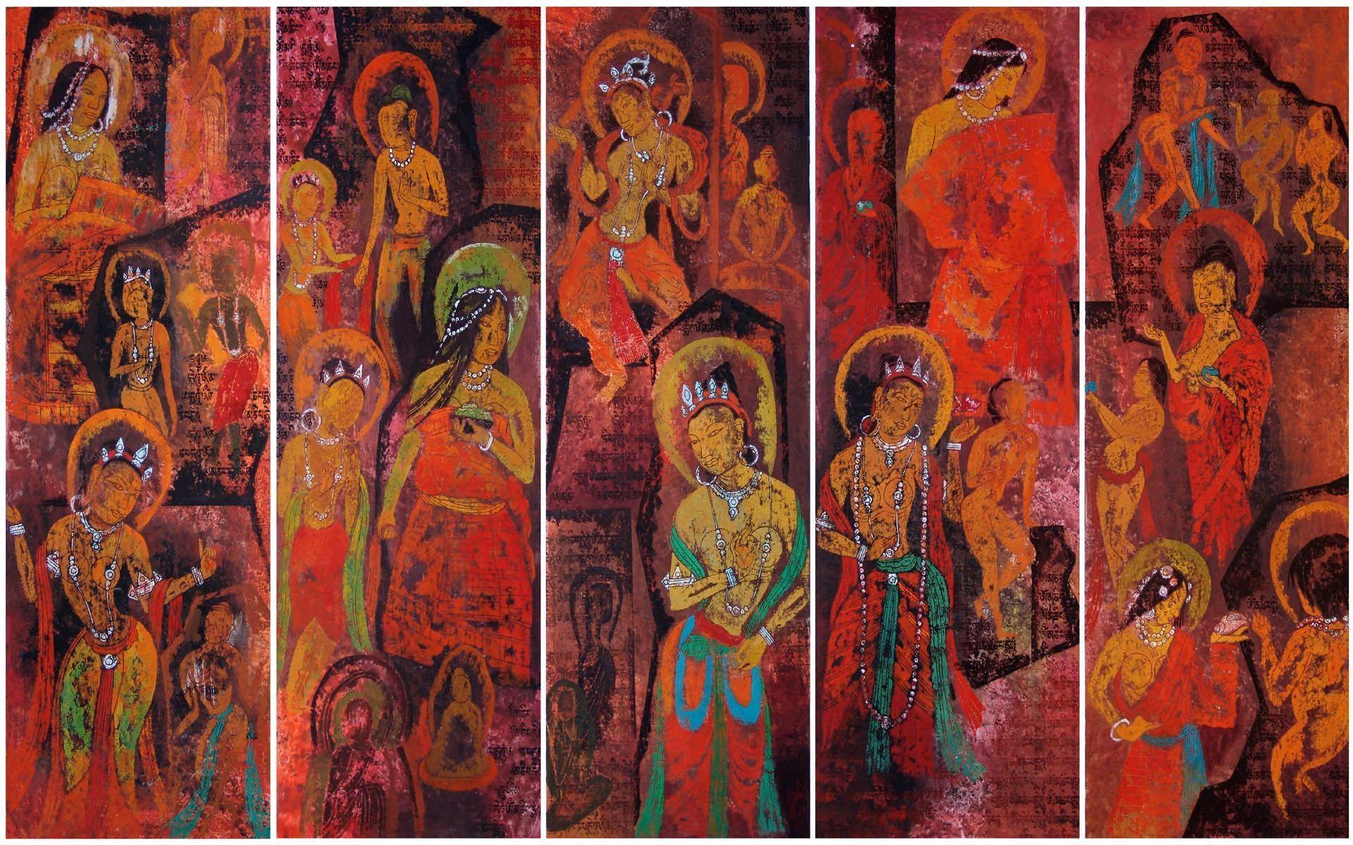 1920x1200 XiangBa (Tibet Woodcut) Computer Wallpaper, Desktop Background. Cool paintings, Art wallpaper, Art
