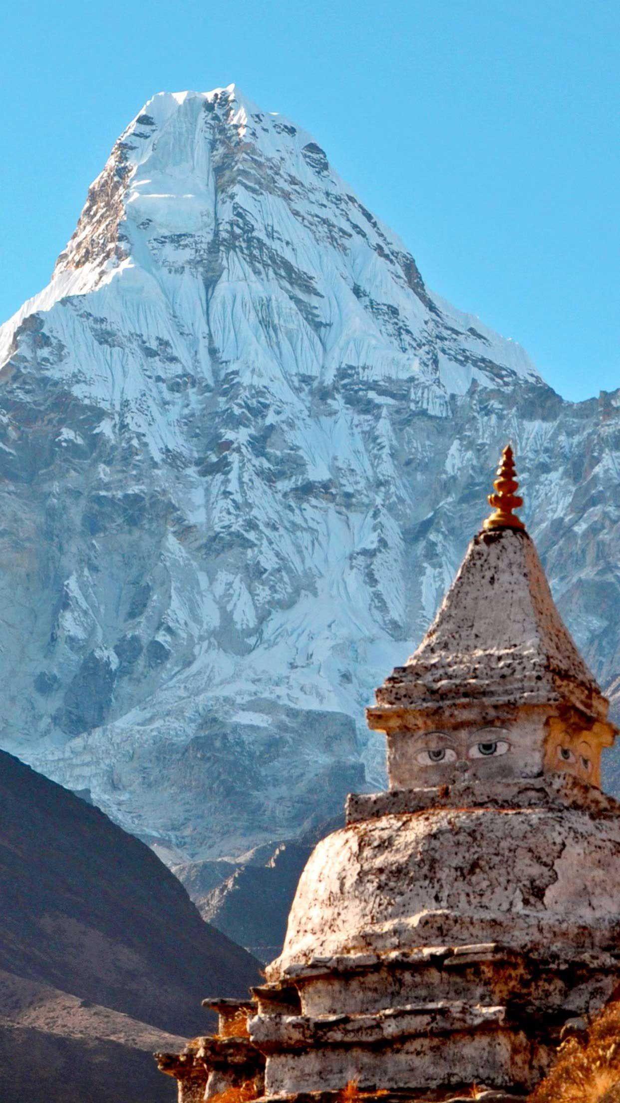 1242x2208 Himalayas ama dablam temple mountain iPhone Wallpaper HD. Sunset iphone wallpaper, Himalayas, iPhone wallpaper