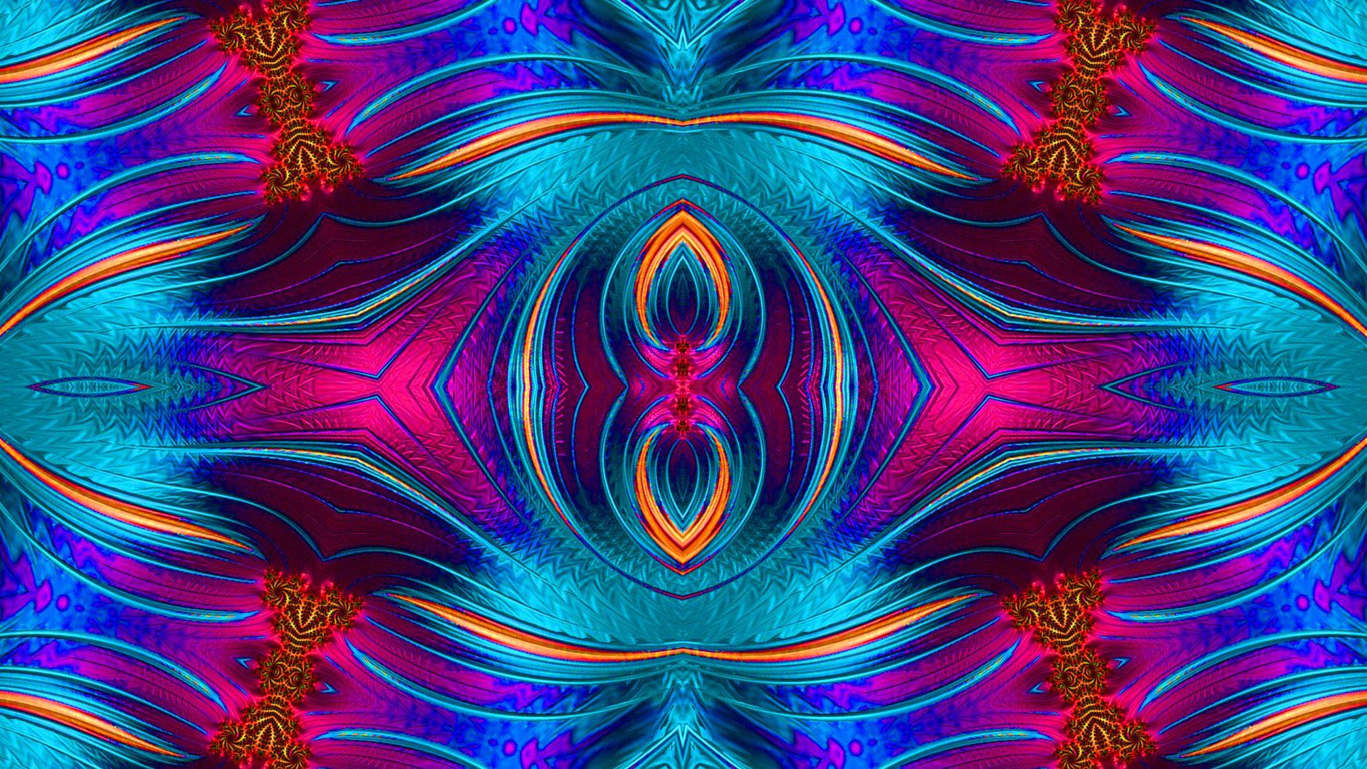 1920x1080 colorful digital art blue and dark pink shapes HD abstract Wallpaper