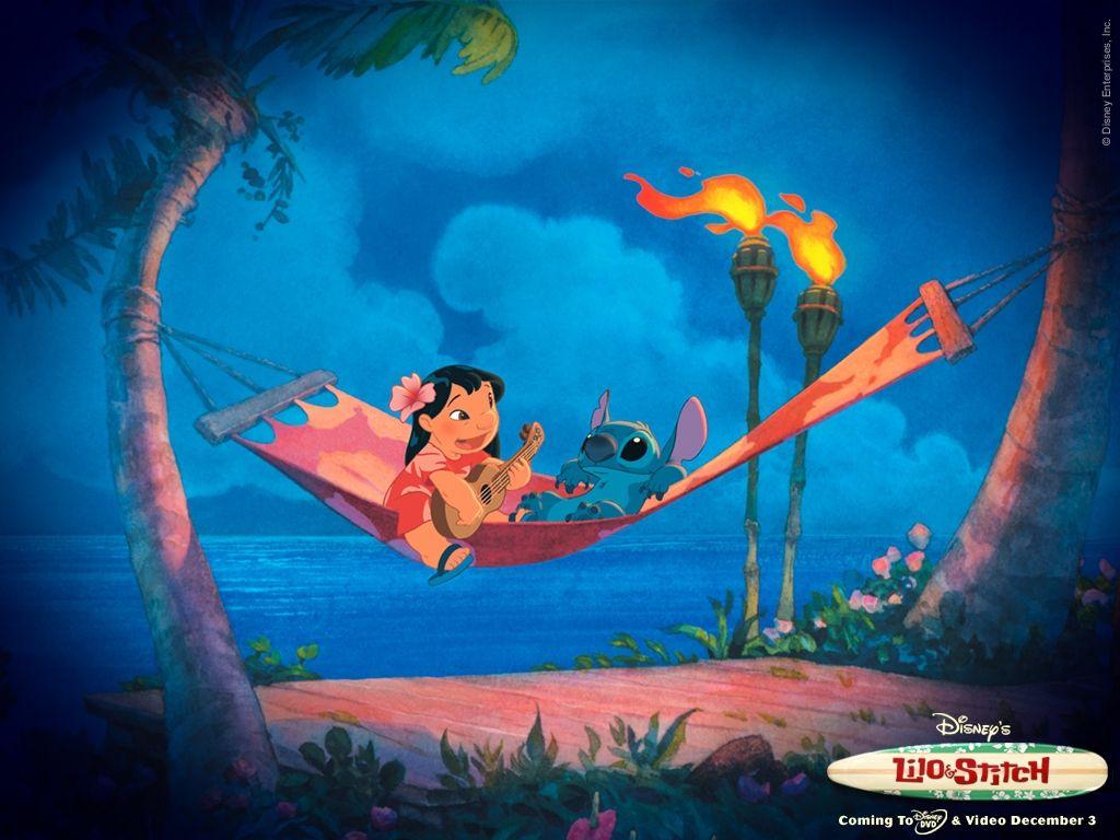 1024x768 Lilo & Stitch Desktop Wallpaper Number 1 And Stitch On The Beach Wallpaper & Background Download
