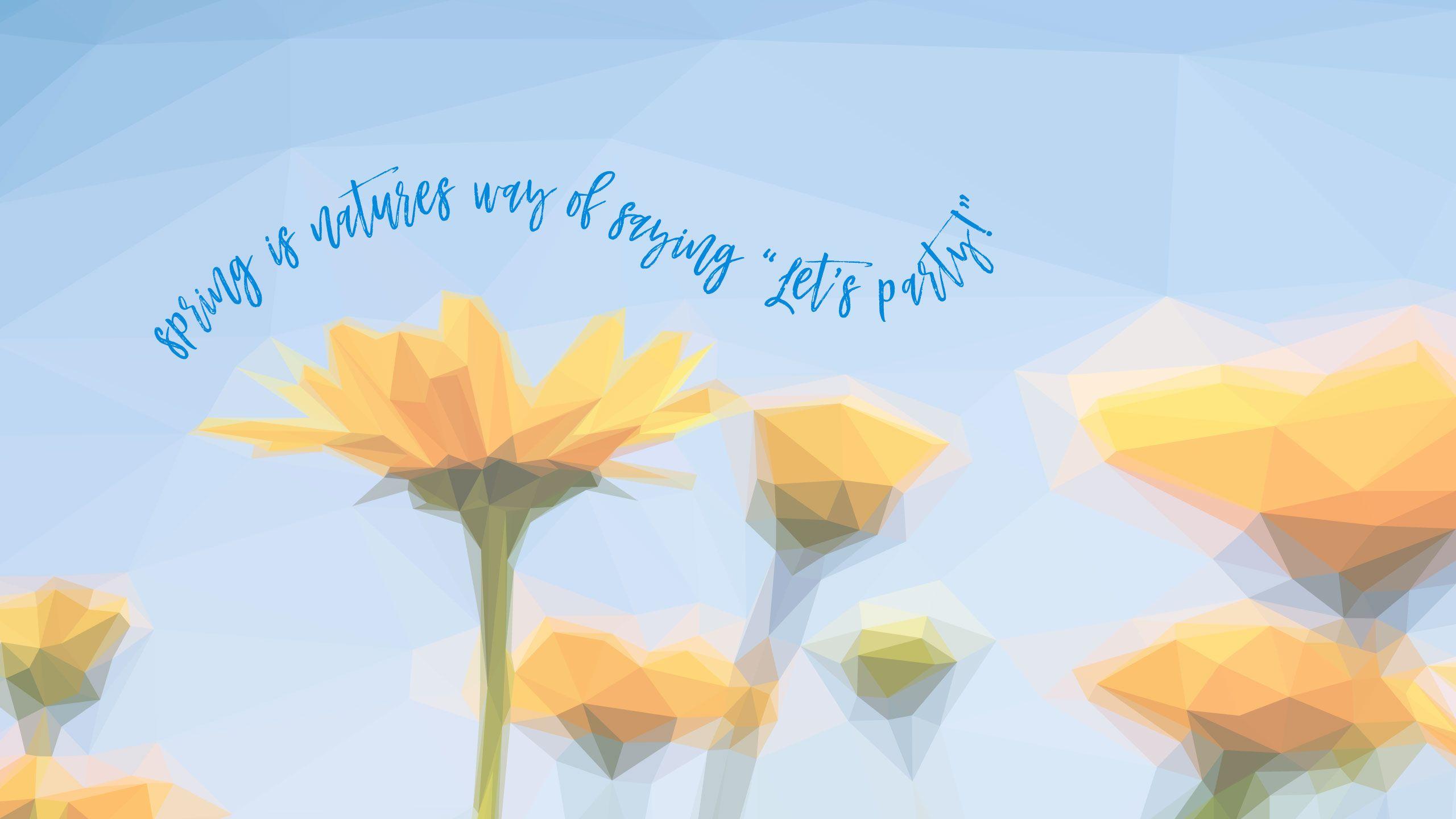 2560x1440 Geometric Daffodils April Digital Wallpaper