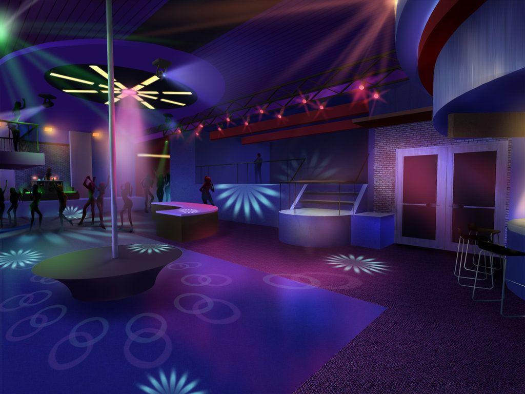 1024x768 Anime Night Club Wallpaper