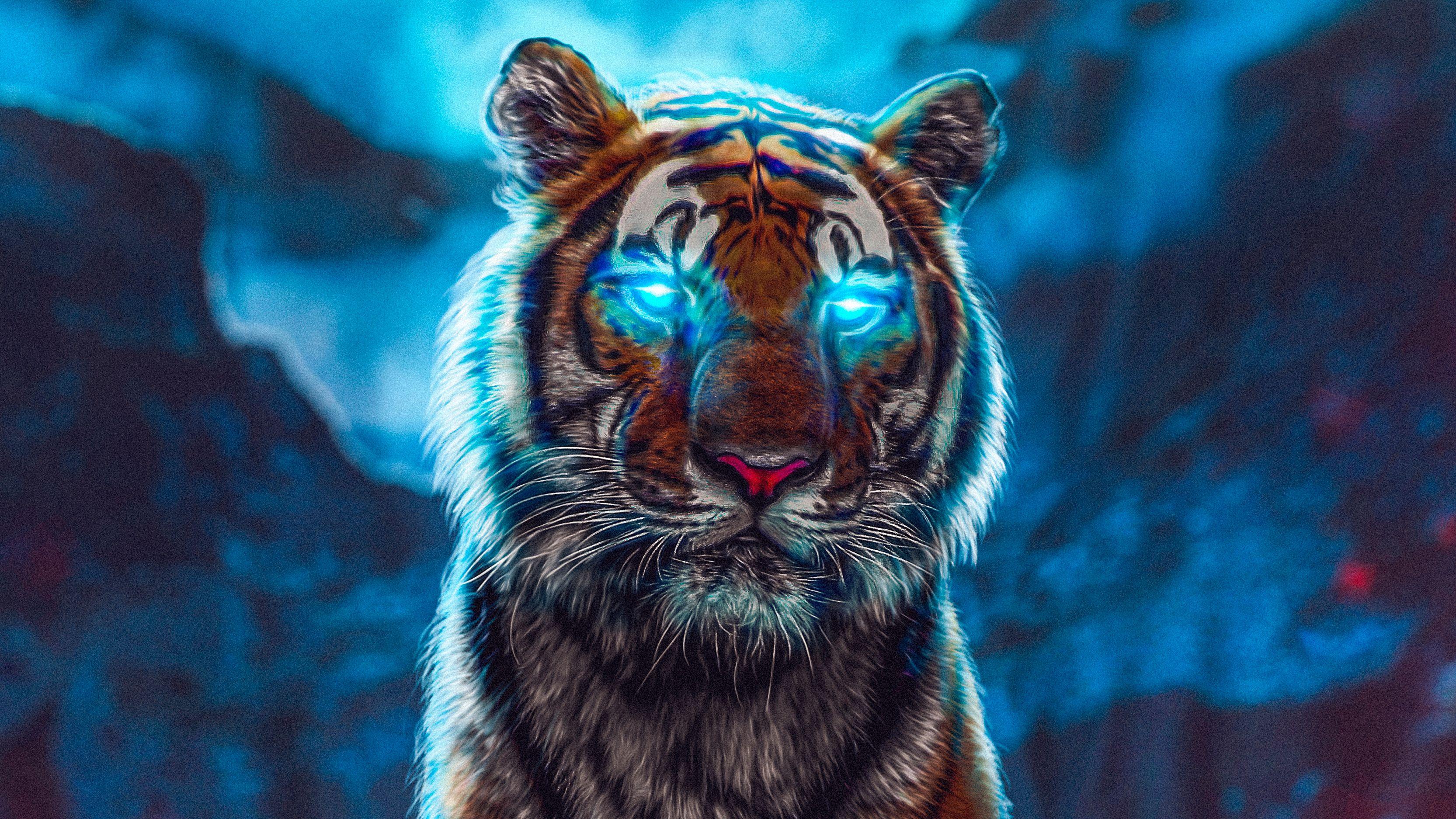 3331x1874 Tiger Glowing Eyes Wallpaper, HD Artist Wallpaper, 4k Wallpaper, Image, Background, Photos and Picture