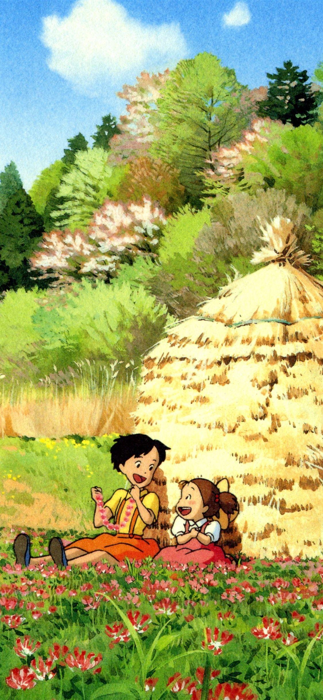 1125x2436 My Neighbor Totoro, Beautiful Countryside, Japanese Anime 1242x2688 IPhone 11 Pro XS Max Wallpaper, Background, Picture, Image