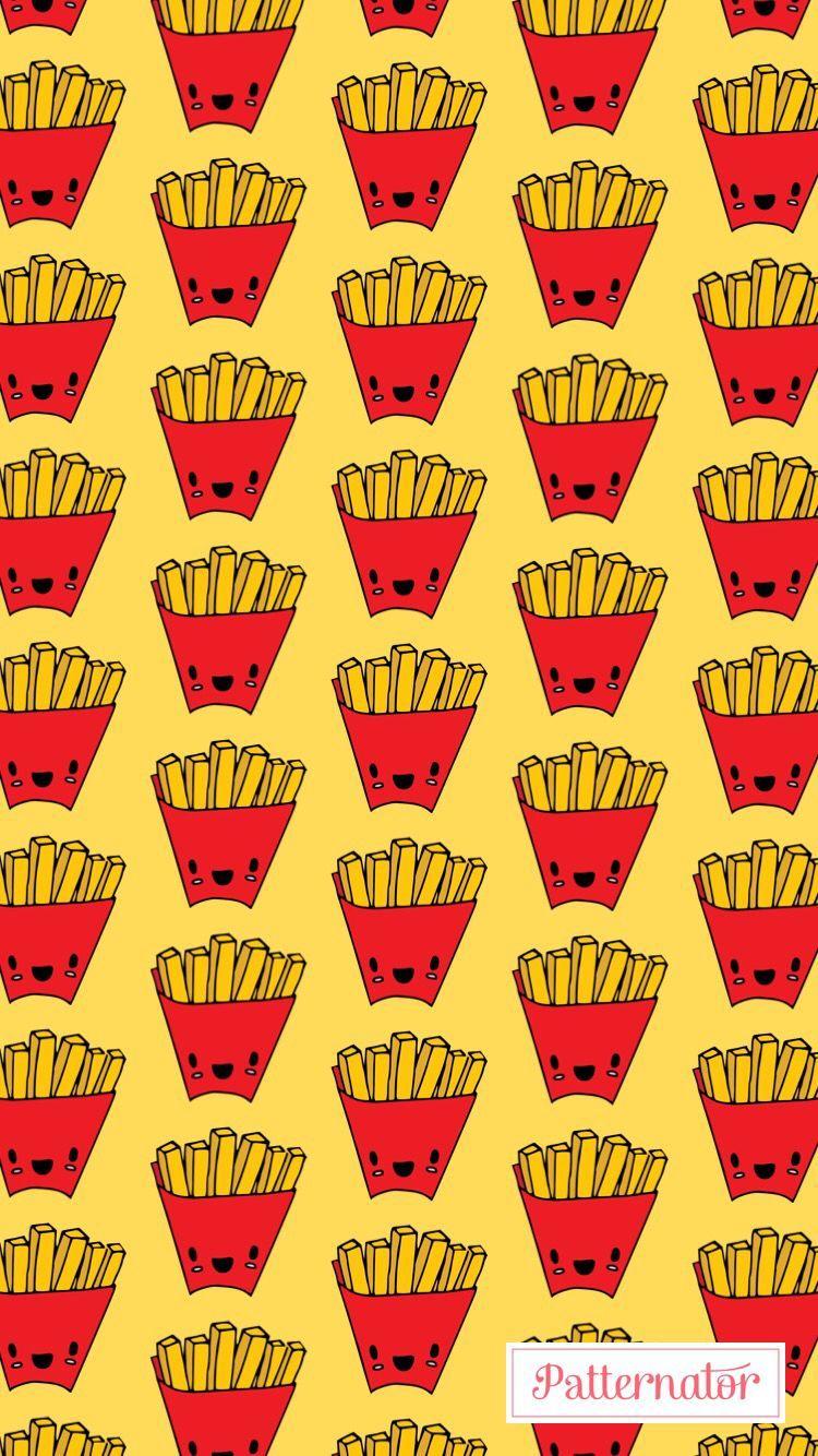 750x1334 pattern #wallpaper #iphone #background #colorful #fries #food #red