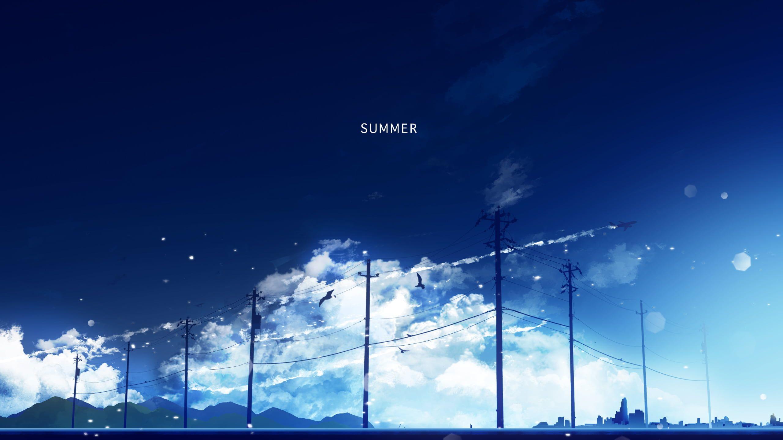 2560x1440 Blue Anime Wallpaper HD Wallpaper