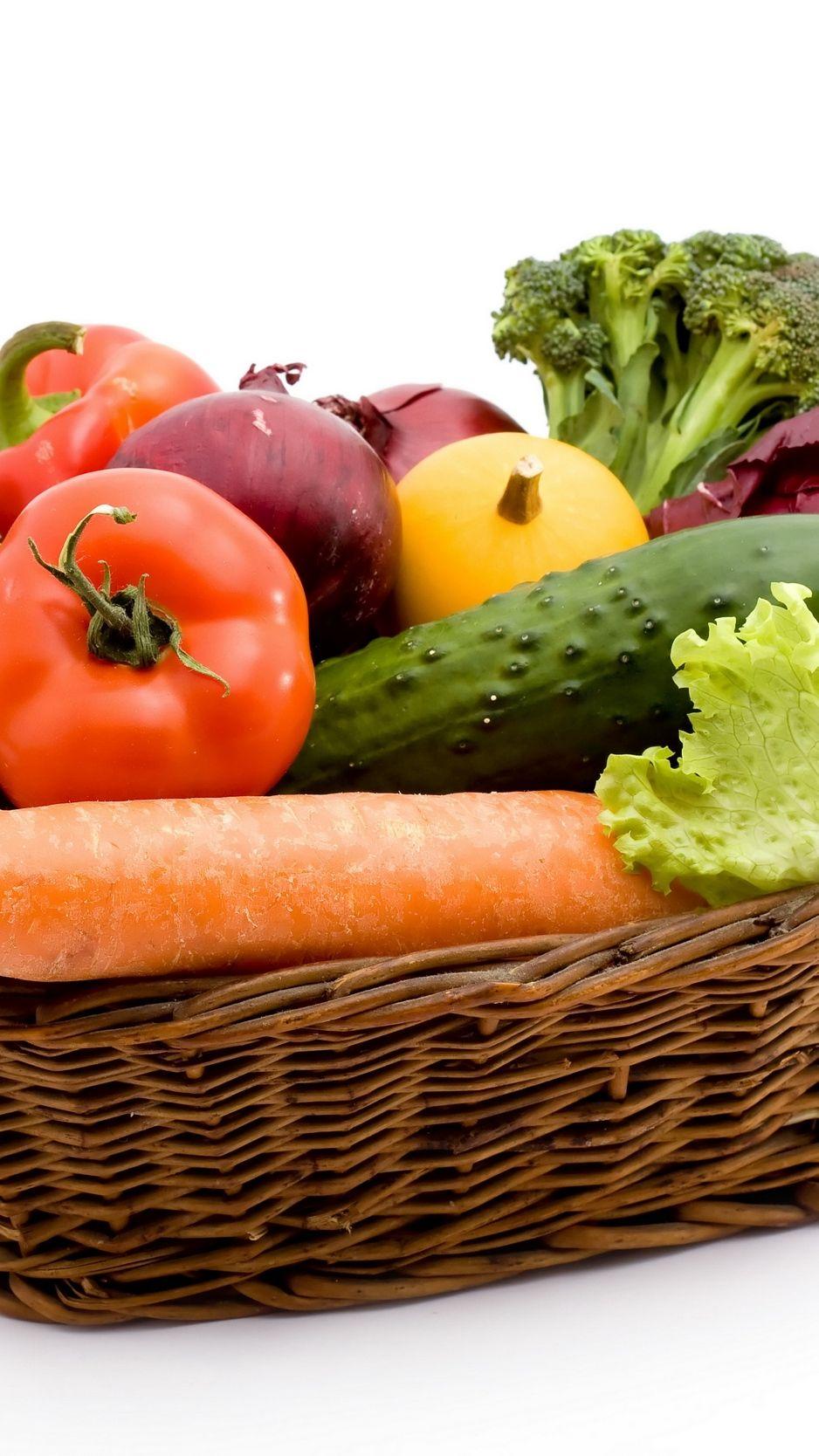 938x1668 Download wallpaper 938x1668 vegetables, basket, tasty, useful iphone