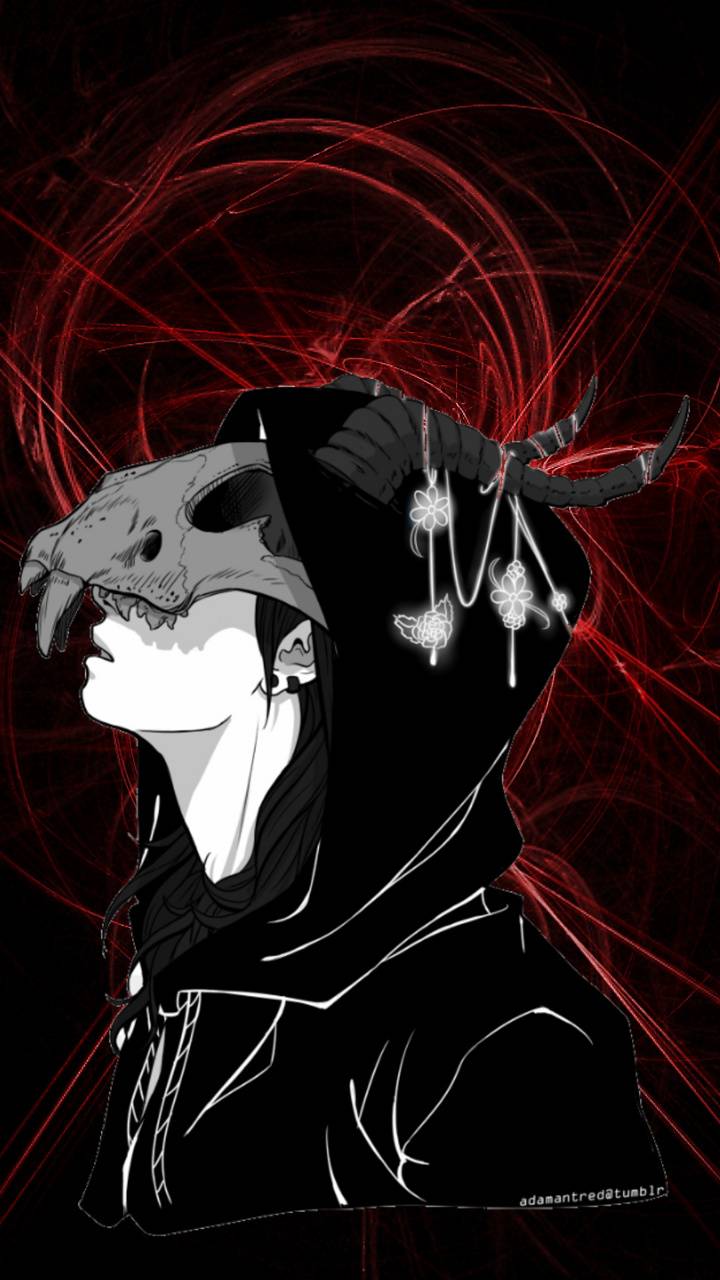 720x1280 Skull Anime Boy wallpaper