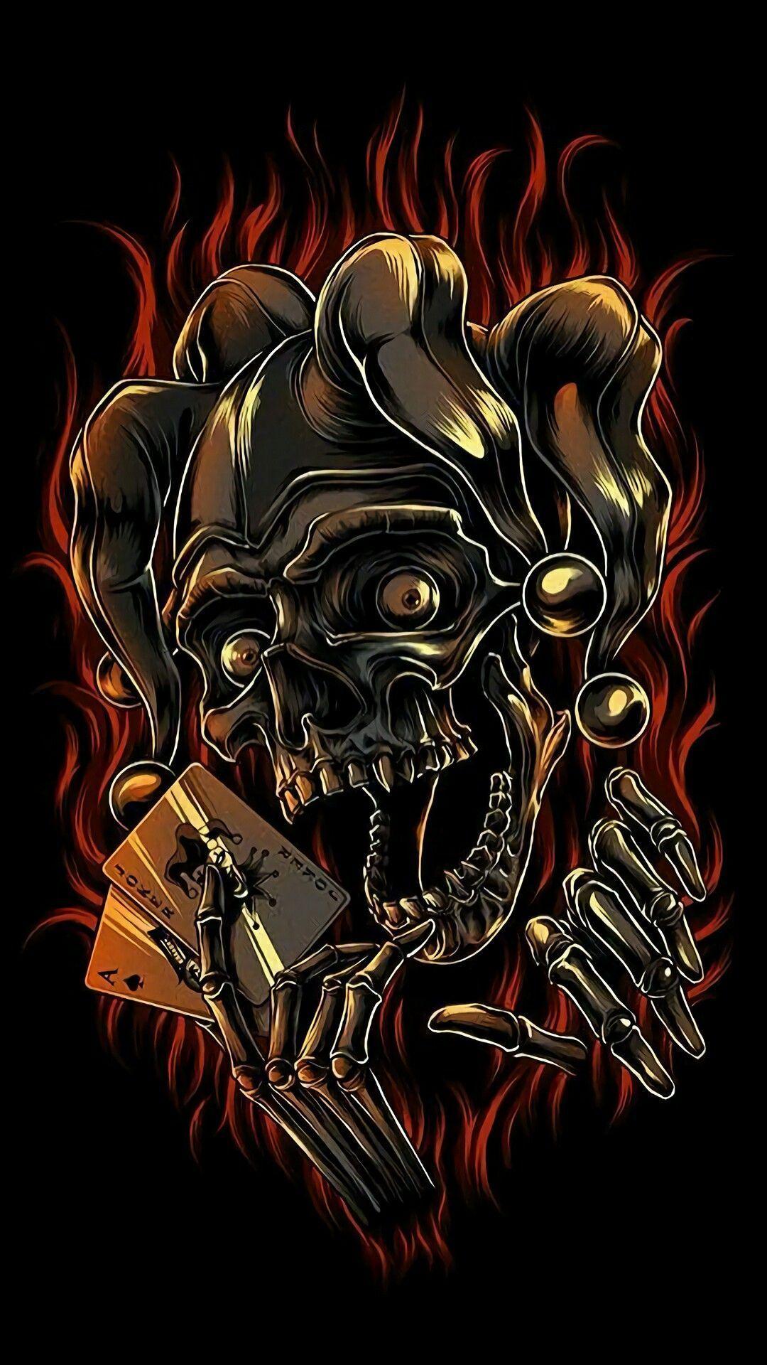 1080x1920 Jester Skull Wallpaper