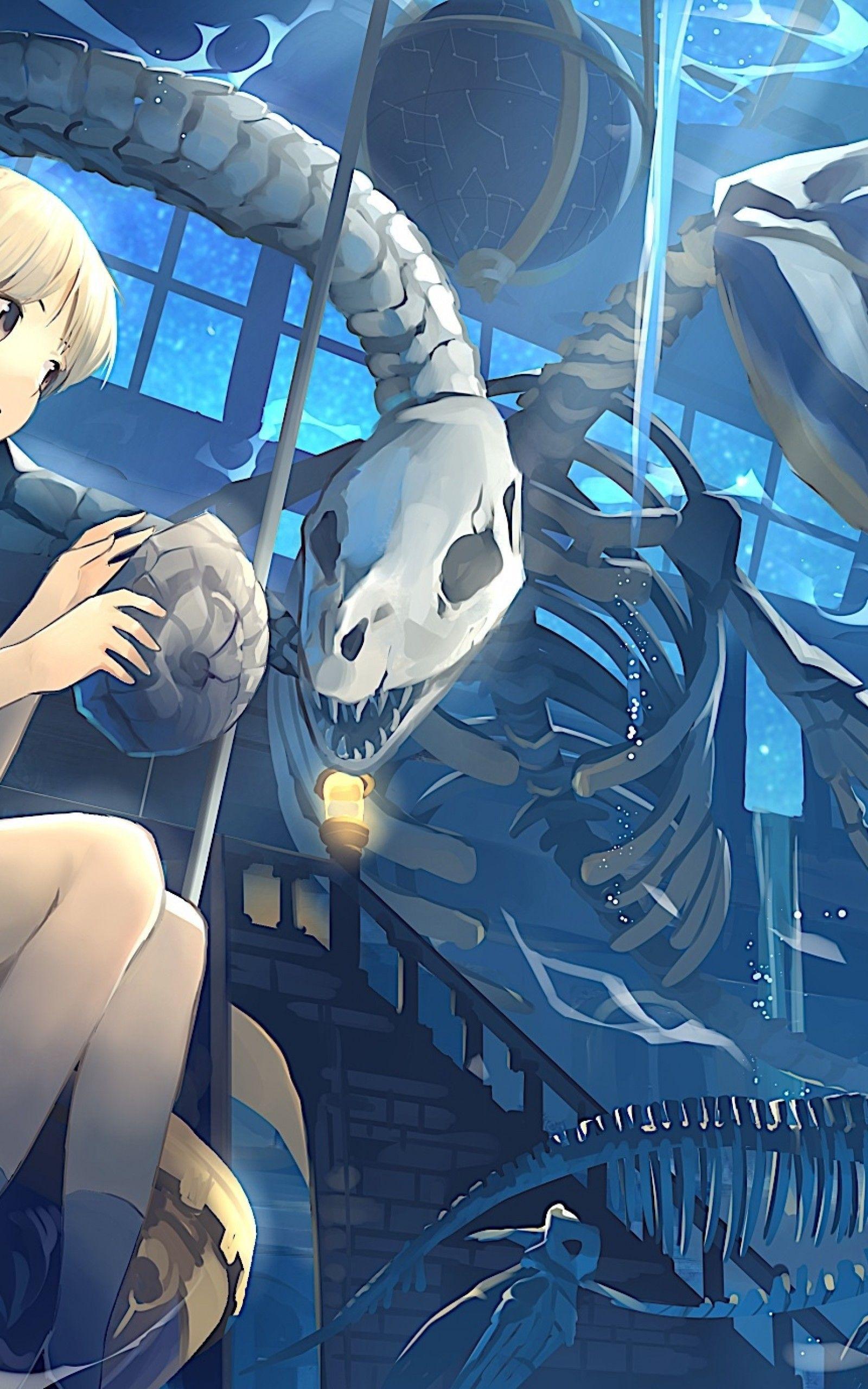 1600x2560 Download 1600x2560 Anime Boy, Skeleton, Sky, Stars, Skull Wallpaper for Google Nexus 10