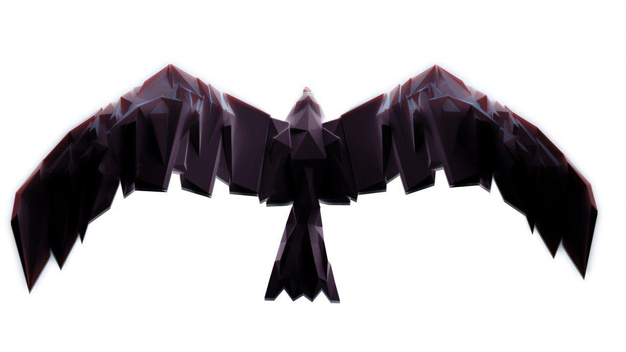 1280x720 Wallpaper polygon, 4k, 5k wallpaper, bird, fly, 3D, Abstract