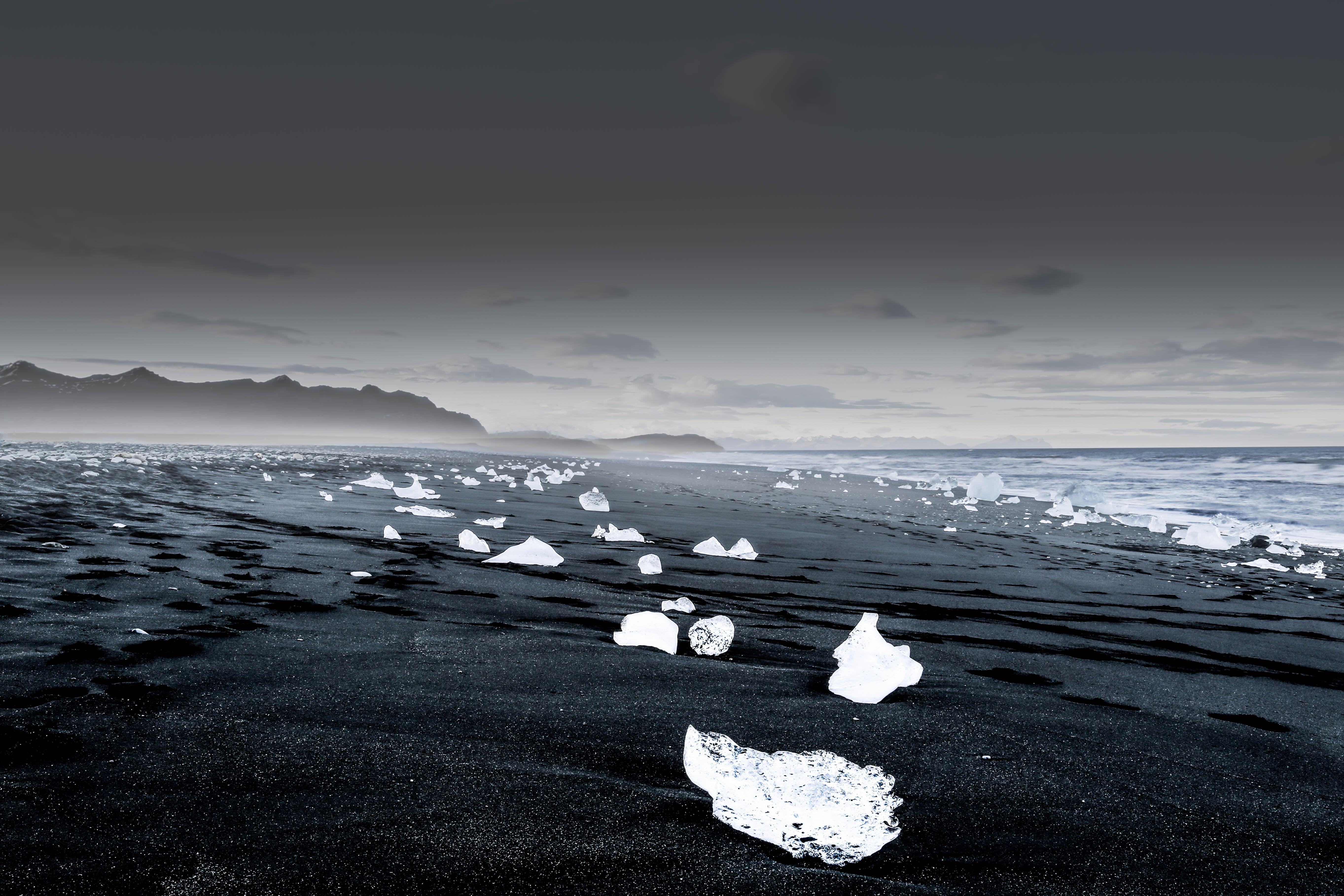 5452x3635 5452x3635 gray, scenic, amazing wallpaper, desktop background, sea, outdoor, cloud, dark, landscape, sand, grey, desktop wallpaper, Public domain image, ice, wallpaper, ocean, rock, black sand beach, mountain, desktop background