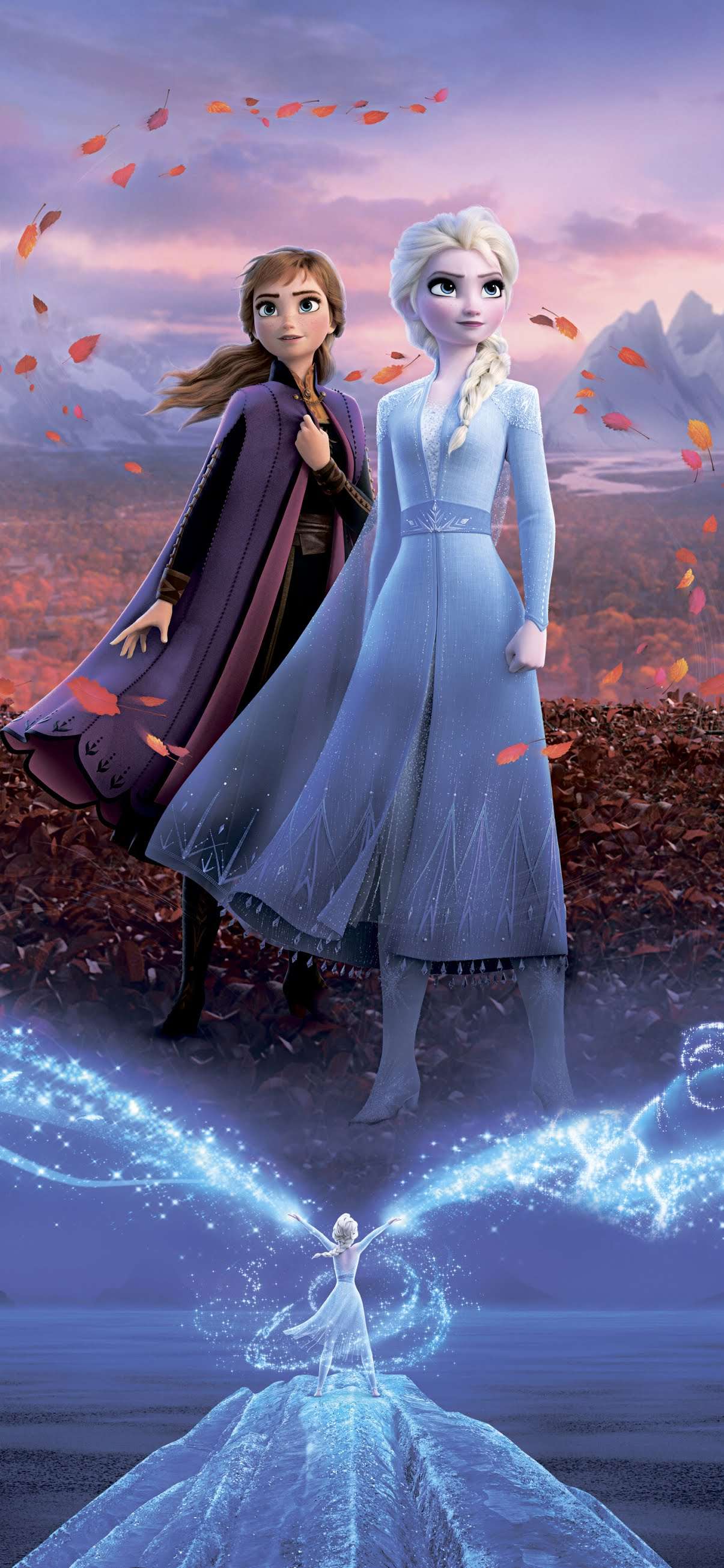 1205x2610 Rose Gold Wallpaper Elsa Frozen 2