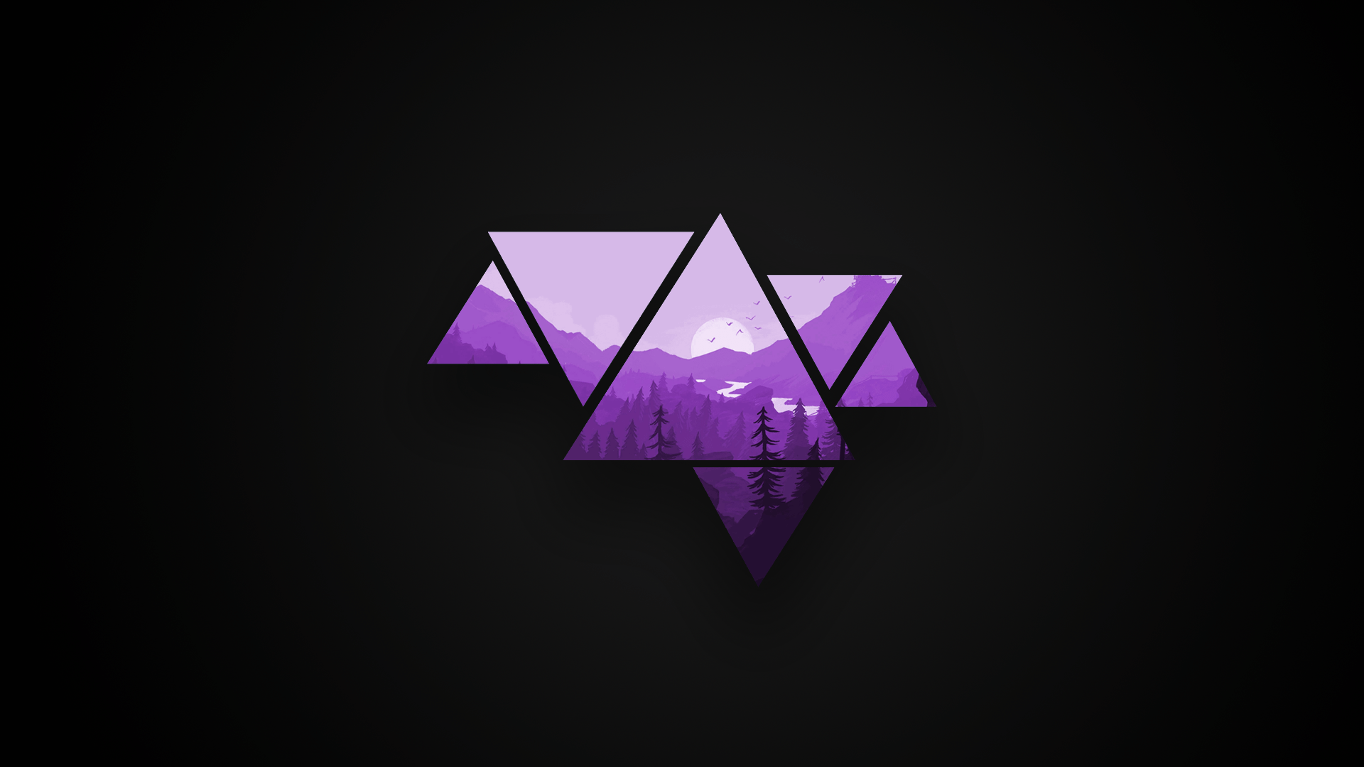 1920x1080 Minimalistic Mountains Black and Purple Version [1920x1080]. Minimalist desktop wallpaper, Desktop wallpaper black, Desktop wallpaper art