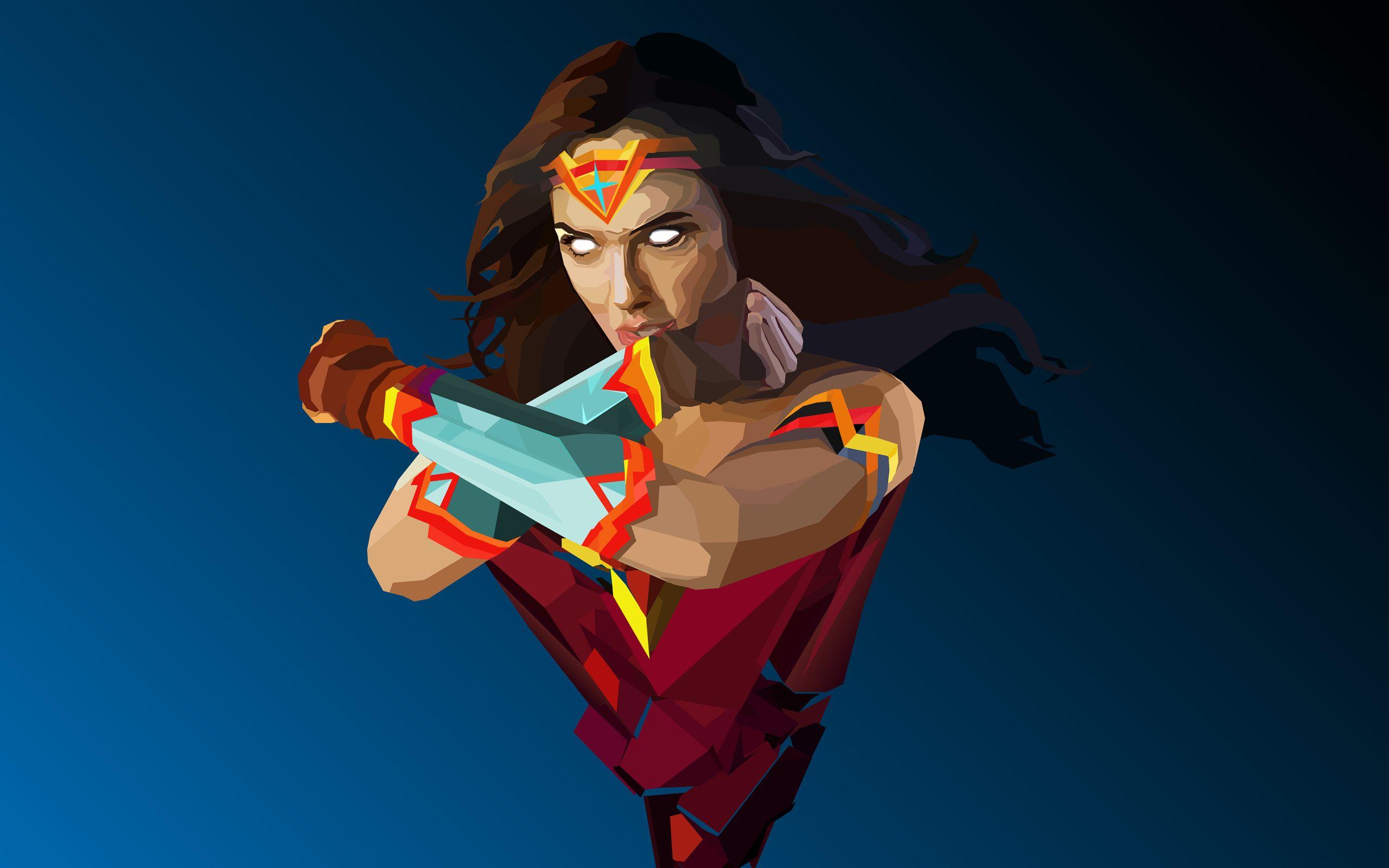 2560x1600 Wallpaper Of Facets Wonder Woman, Minimalism Background 7 Wonder Woman Wallpaper HD