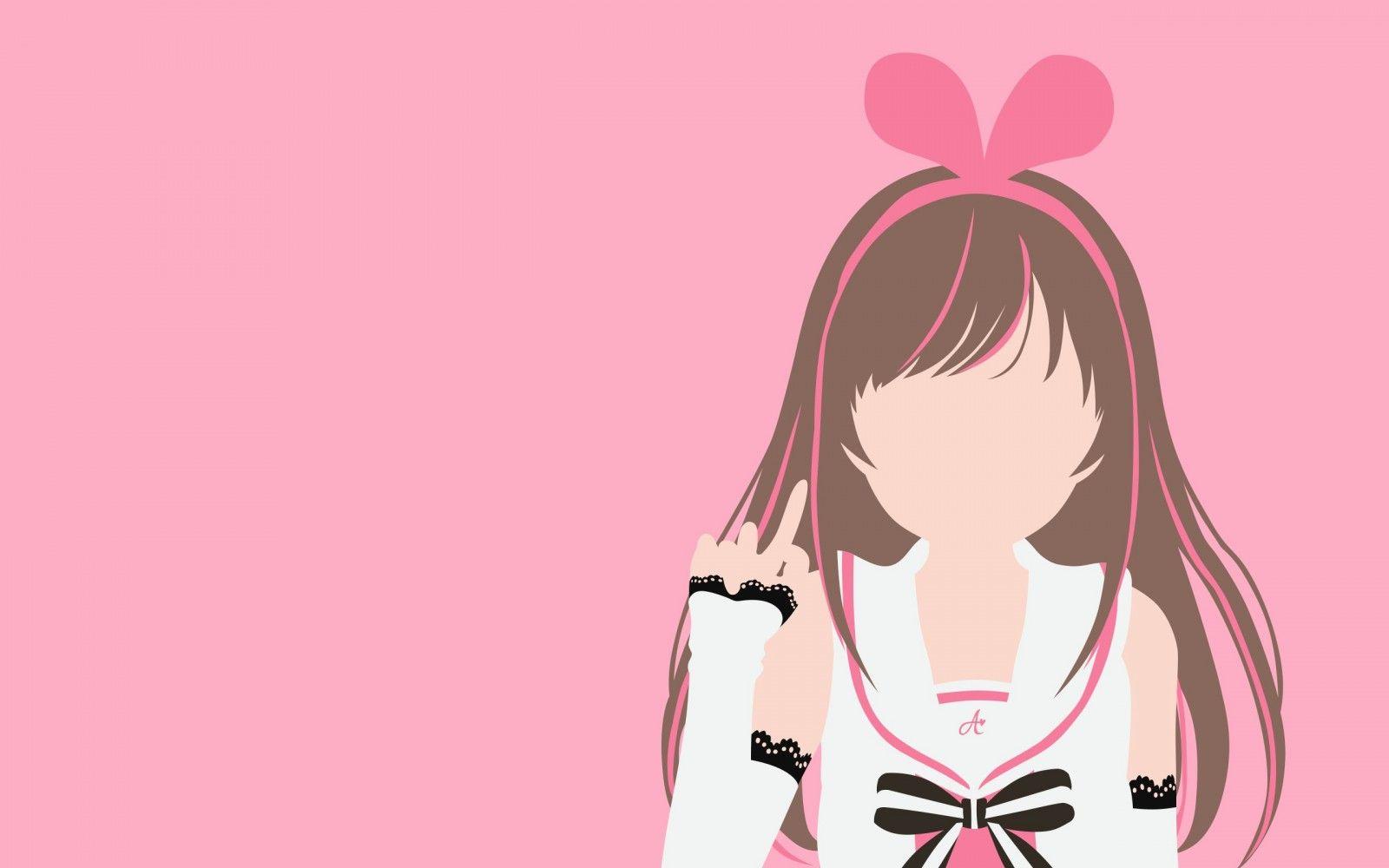 1600x1000 Pink Minimalist Anime Wallpaper