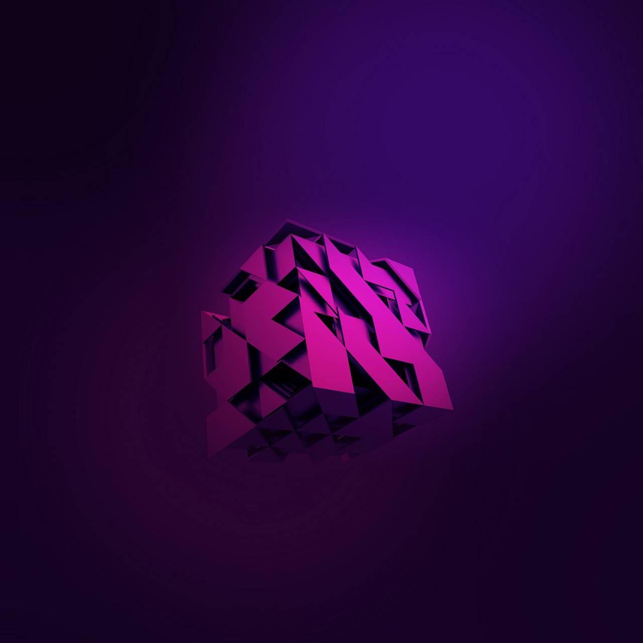 1280x1280 3D cube wallpaper
