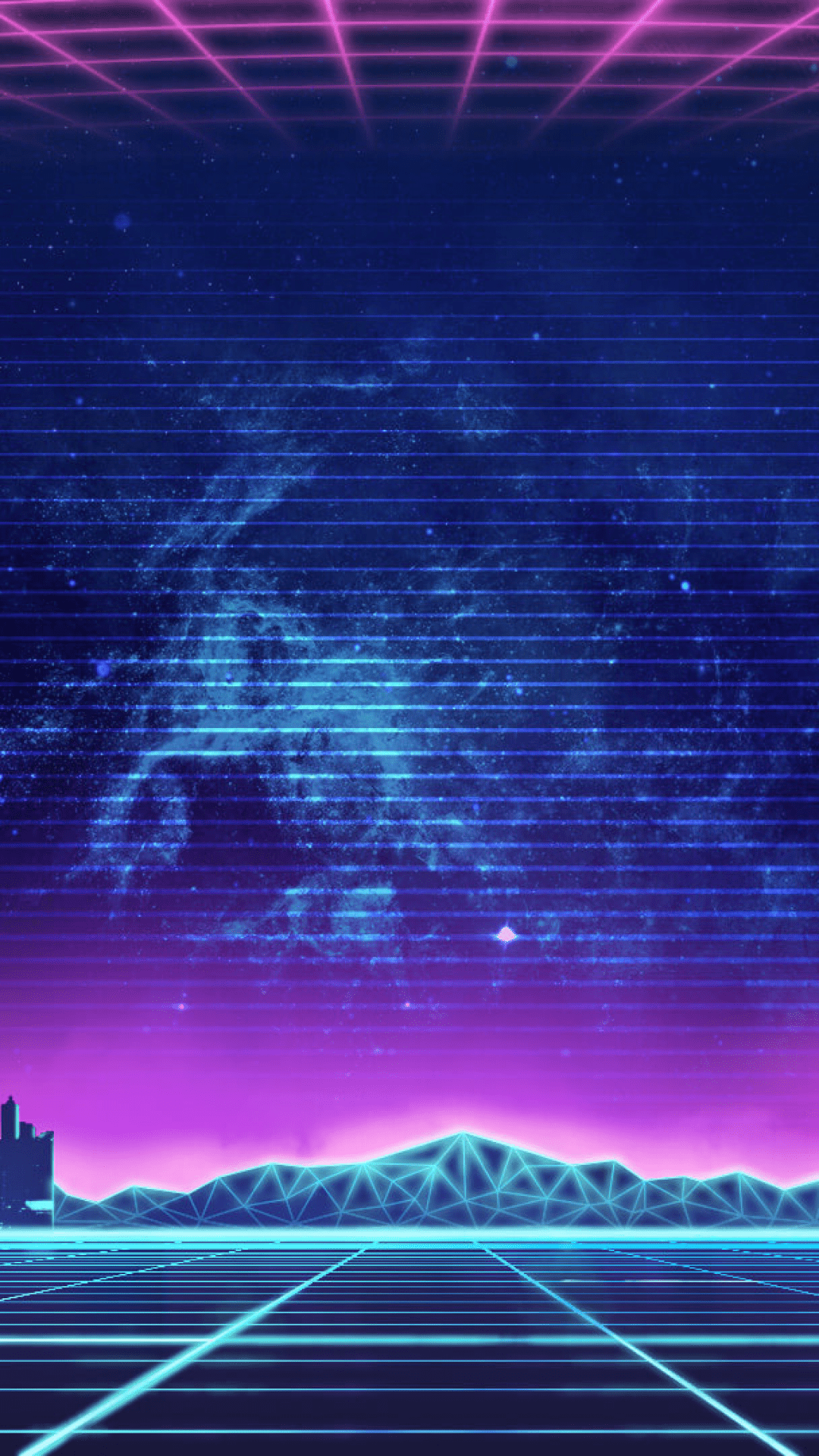 1080x1920 Music retro neon city. Neon wallpaper, Retro wallpaper, Vaporwave wallpaper