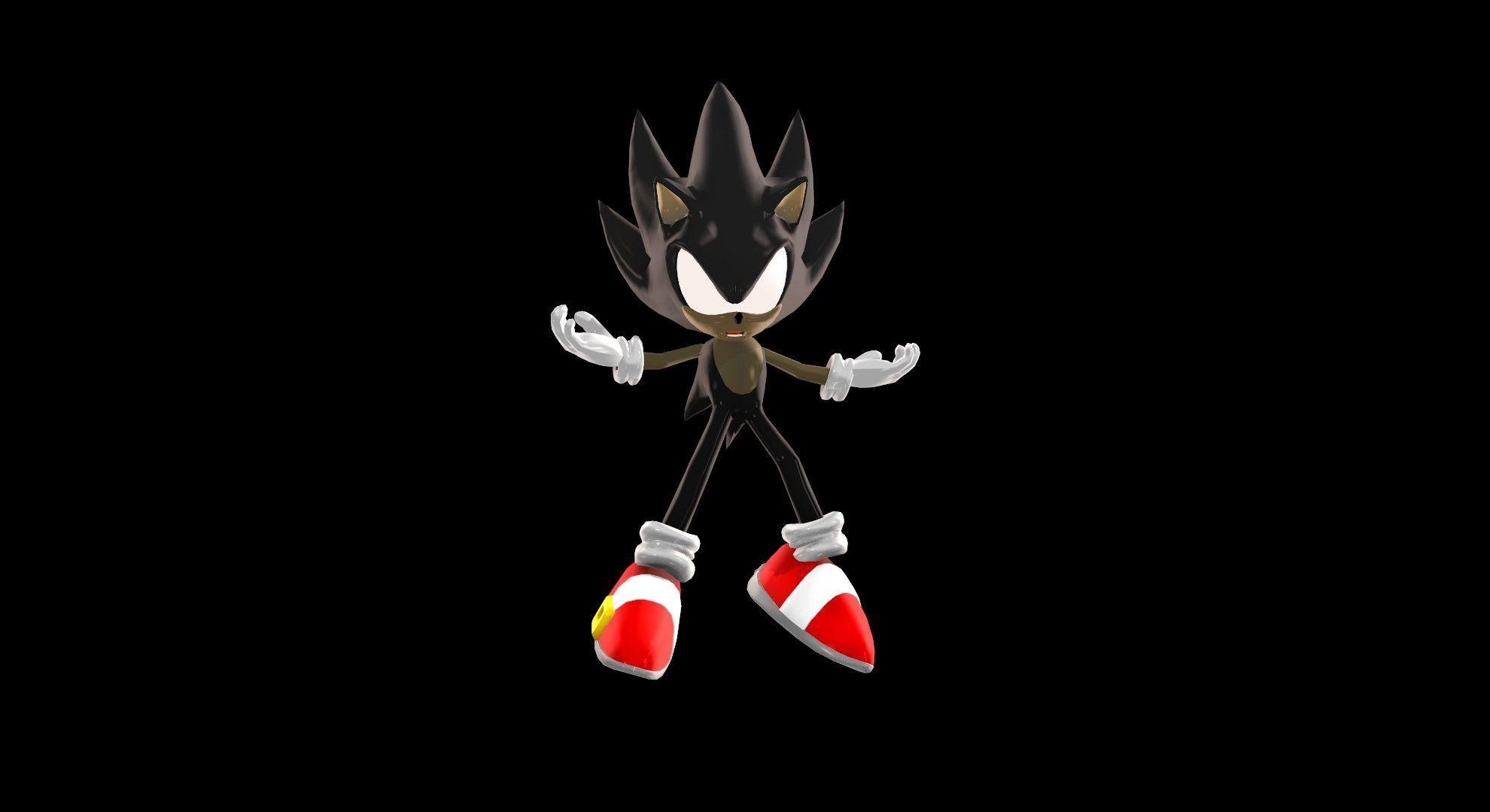 1980x1080 Super Dark Sonic Wallpaper