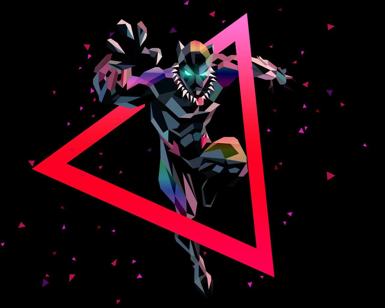1280x1024 Black Panther Low Poly Art 1280x1024 Resolution HD 4k Wallpaper, Image, Background, Photo and Picture