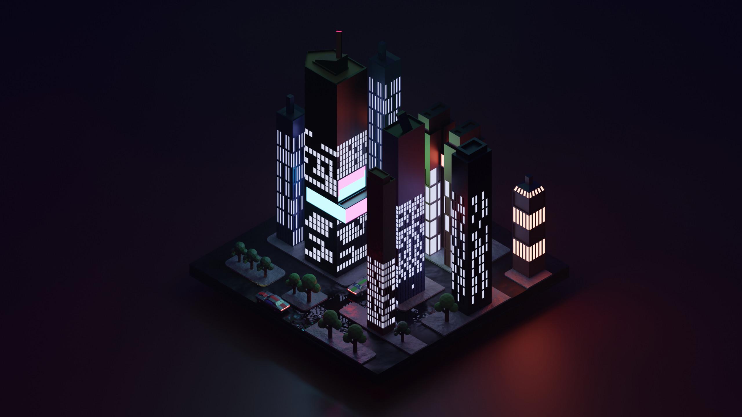 2560x1440 Low Poly City Block 1440P Resolution Wallpaper, HD Artist 4K Wallpaper, Image, Photo and Background