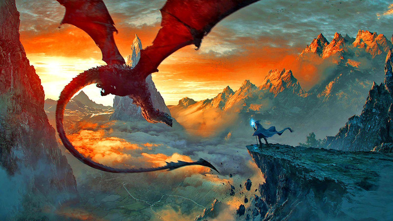 dragon vs wizard