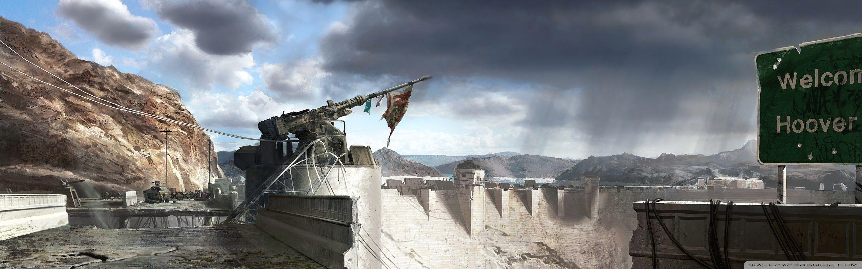 2880x900 Fallout New Vegas Hoover Dam Concept Art ❤ 4K HD Desktop Wallpaper