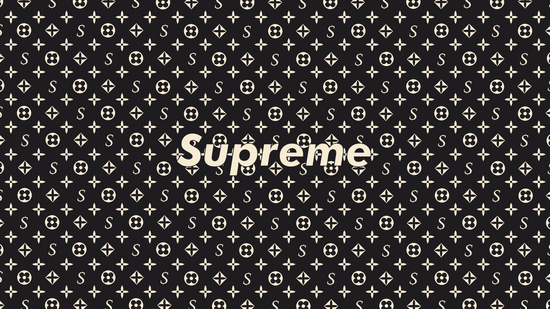 1920x1080 Supreme X Louis Vuitton Blue Wallpaper