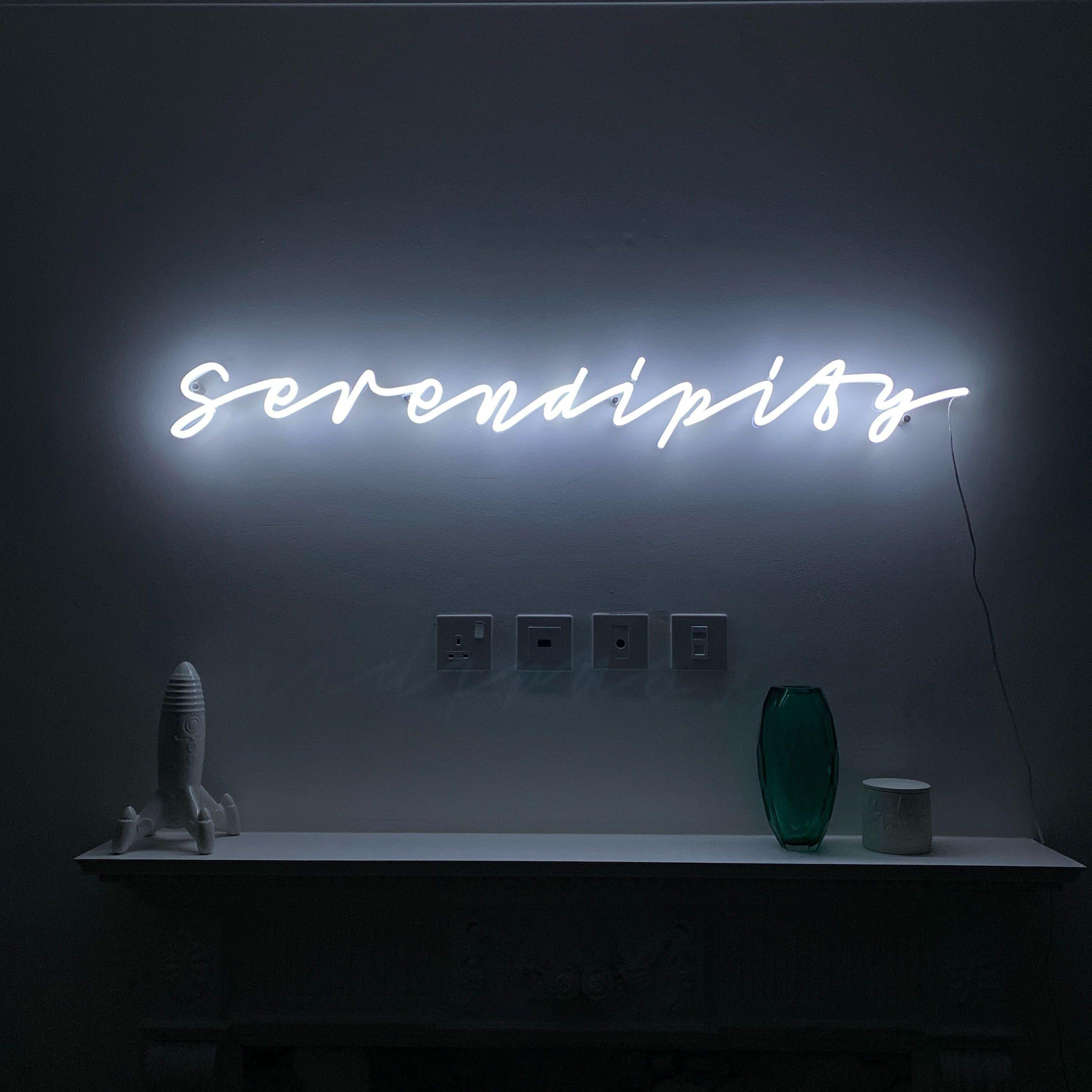 3024x3024 Serendipity neon sign. Neon signs, Led neon signs, Black and white picture wall