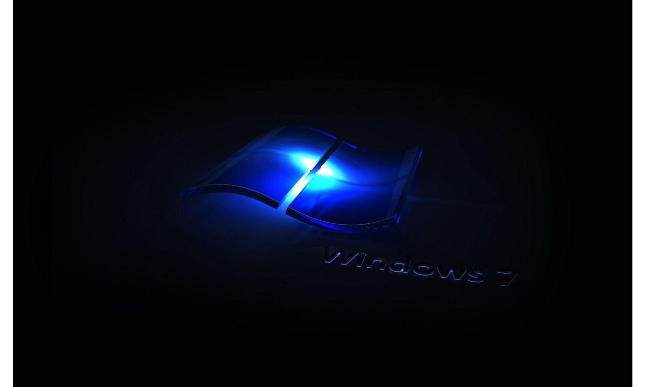 1280x768 Windows 7 Dark Black Blue Wallpaper