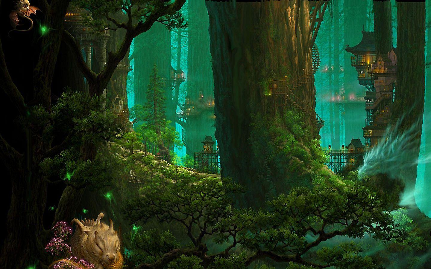 1440x900 Free Dragon and Wizard Wallpaper