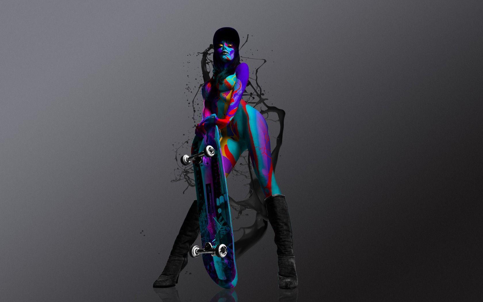 1680x1050 Girl Skateboard Wallpaper
