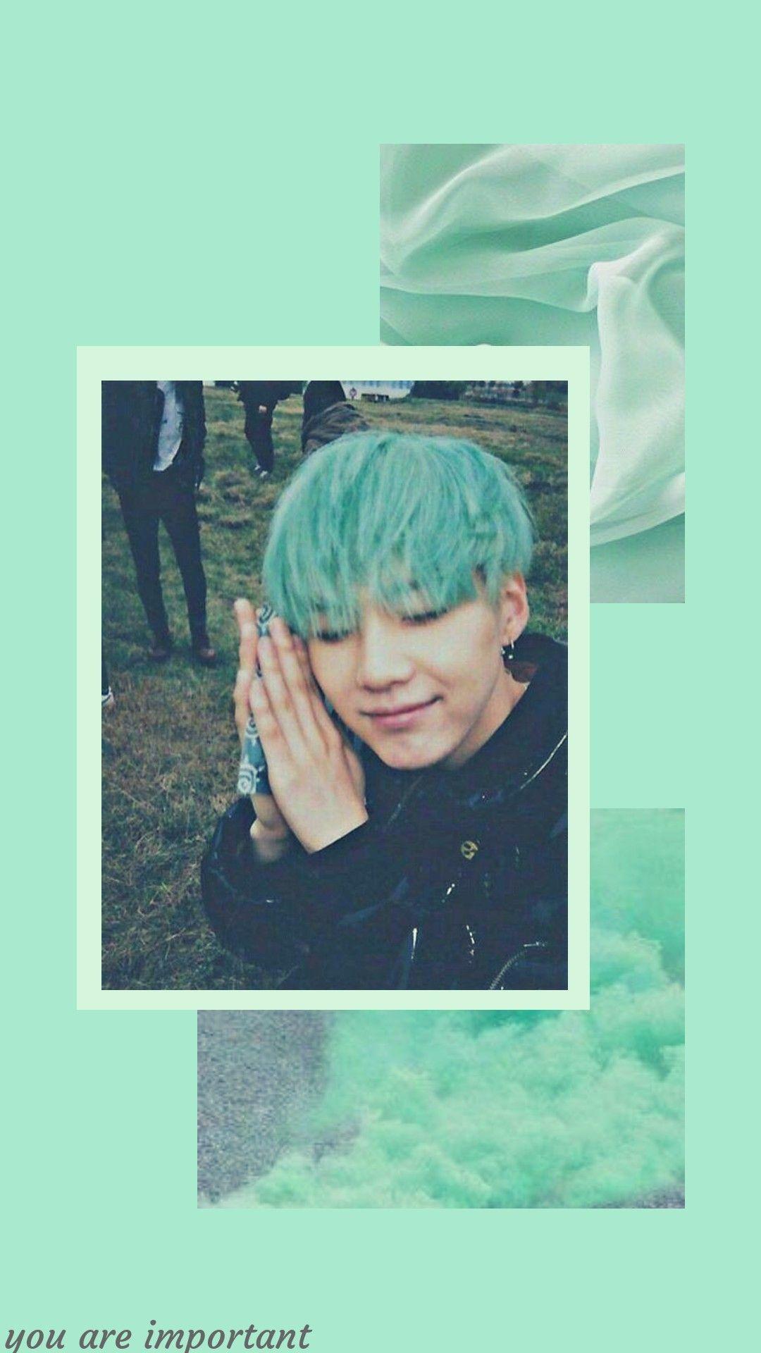 1080x1920 Yoongi- Aesthetic Wallpaper. Mint aesthetic, Aesthetic wallpaper, Mint wallpaper