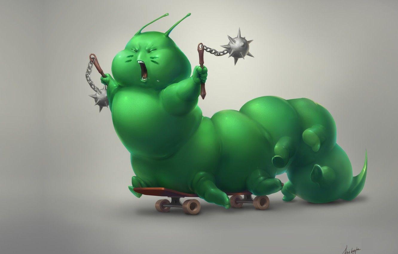 1332x850 Wallpaper Baby, Art, Skateboard, Anna Anikeyka, Caterpillar Warrior, Fantasy Image For Desktop, Section рендеринг