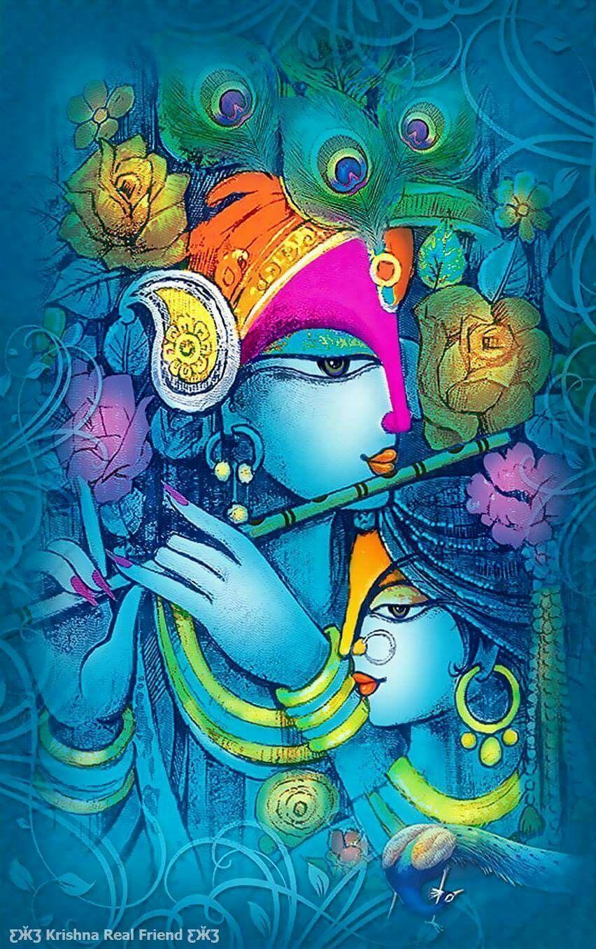 852x1356 Krishna Art Wallpaper