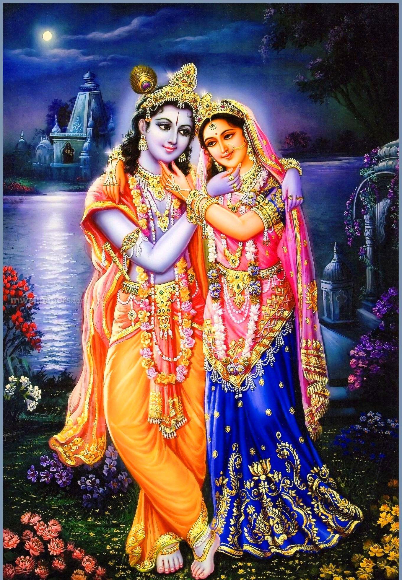 1361x1964 Radha Krishna God Image .