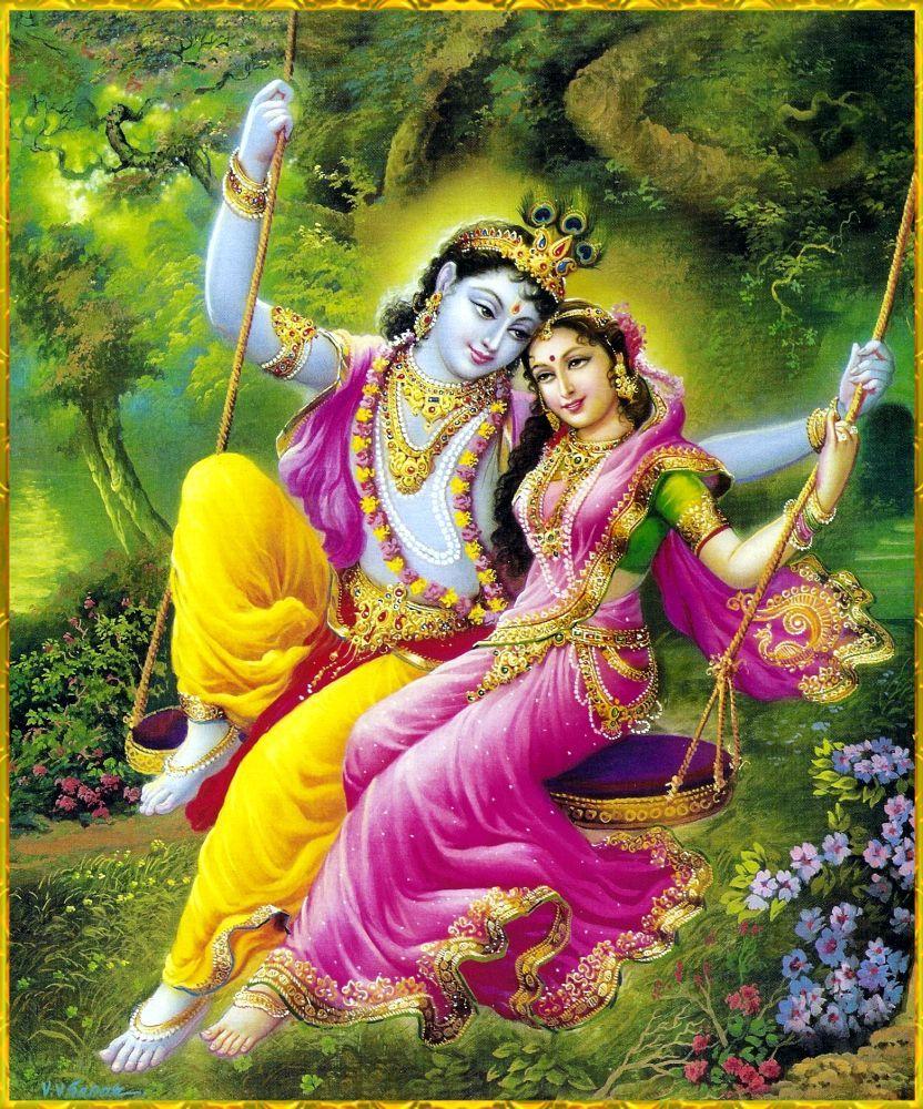 832x1000 Lord Radha Krishna Love Image Krishna Painting With Jhula