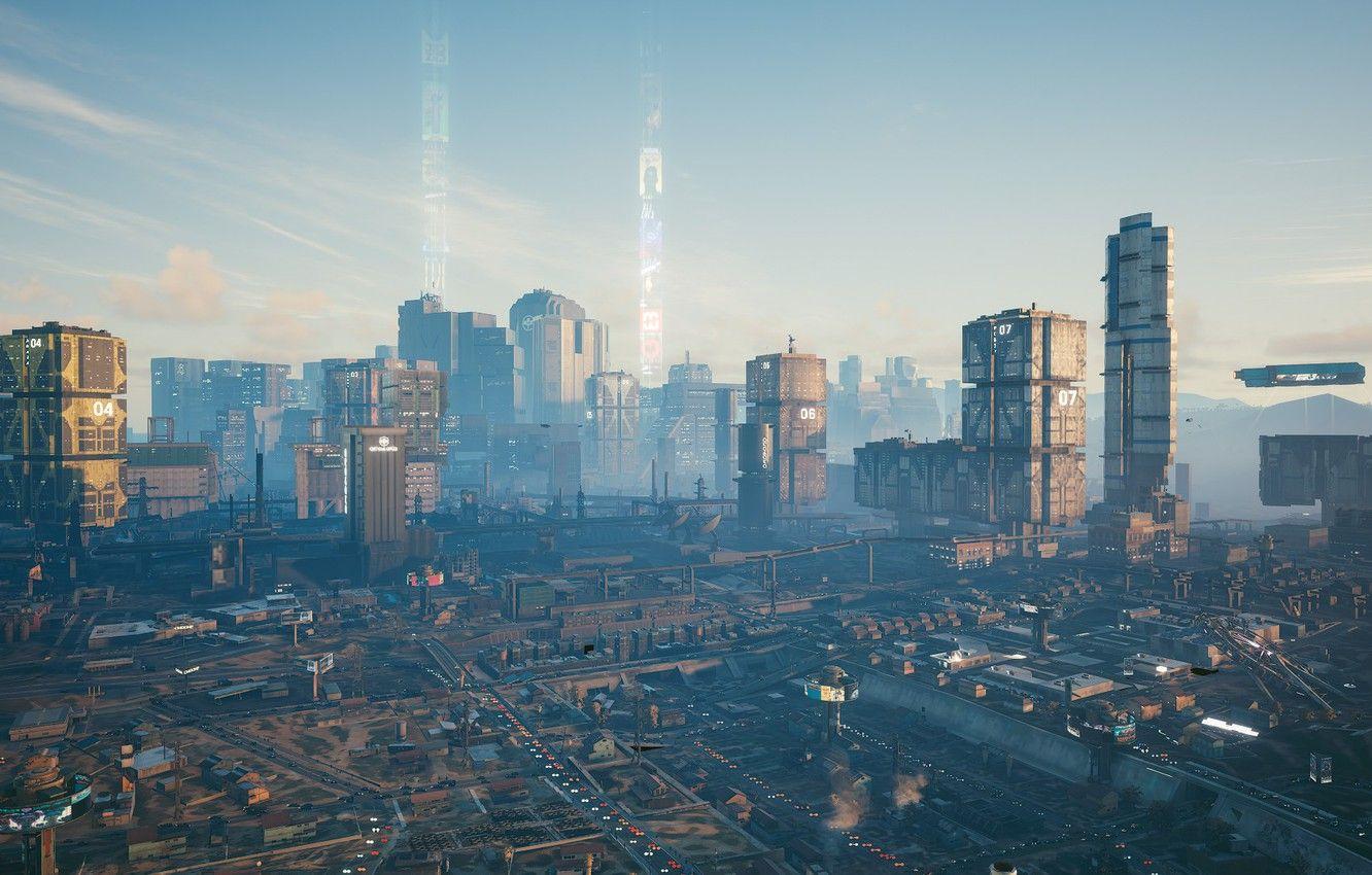 Hình nền 1332x850 Cyberpunk 2077, CDPR, Hình ảnh thành phố đêm cho máy tính để bàn, phần игры
