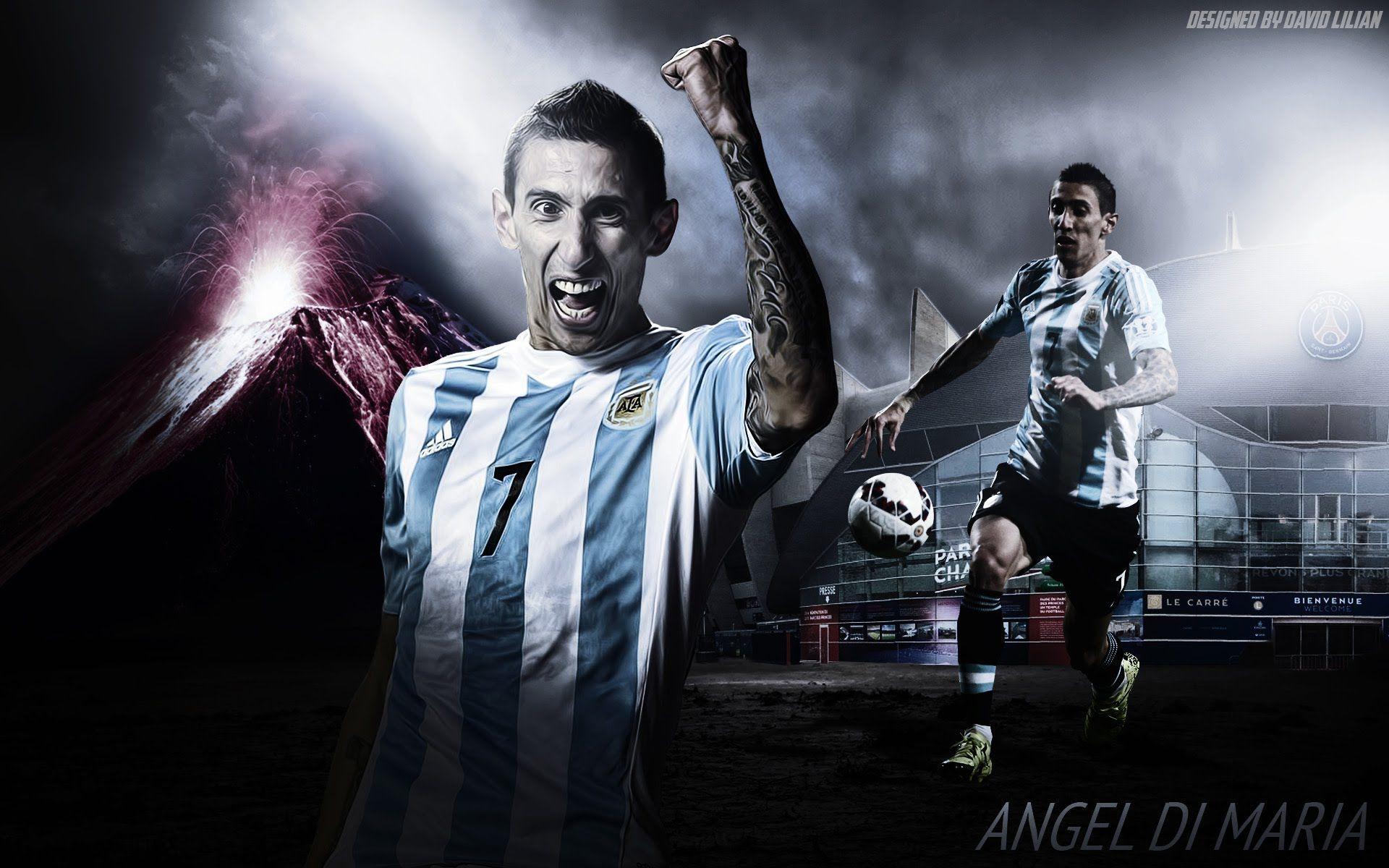 1920x1200 How to Make Sports Wallpaper Designs on Photohop Angel Di Maria