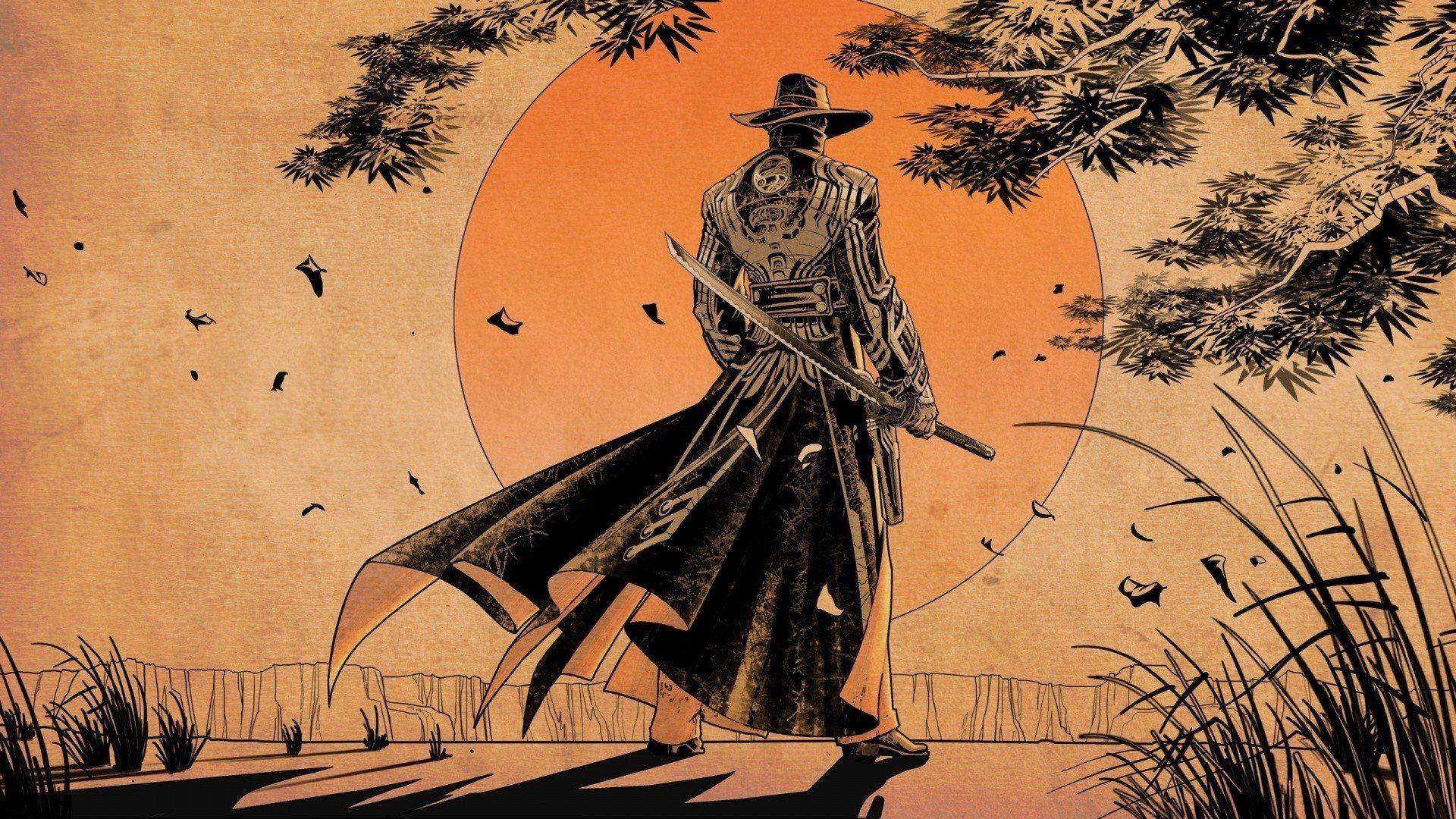 1920x1080 sunset, Samurai, Sword HD Wallpaper / Desktop and Mobile Image & Photo