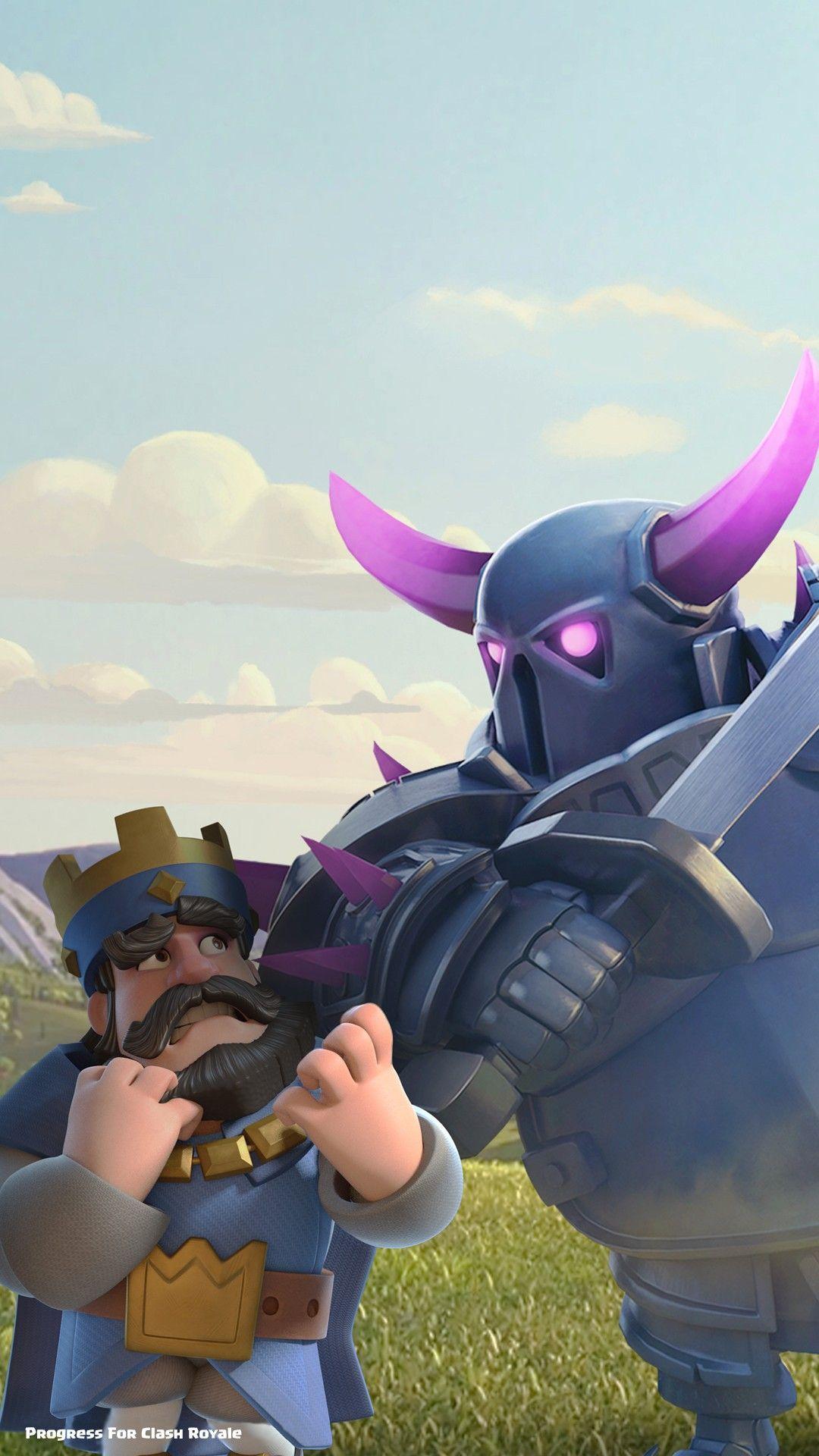 1080x1920 PEKKA vs The King Wallpaper Royale Wallpaper