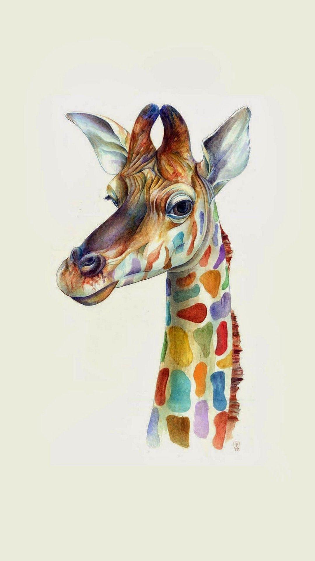 1080x1920 Cute Giraffe Head Wallpaper 3D iPhone Wallpaper