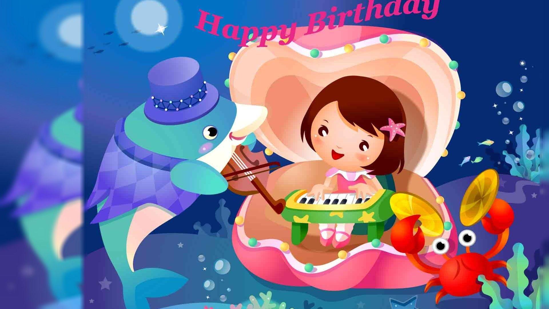 1920x1080 Cute Animated Happy Birthday HD Wallpaper Free Download Tranh Tuong Mam Non Dep